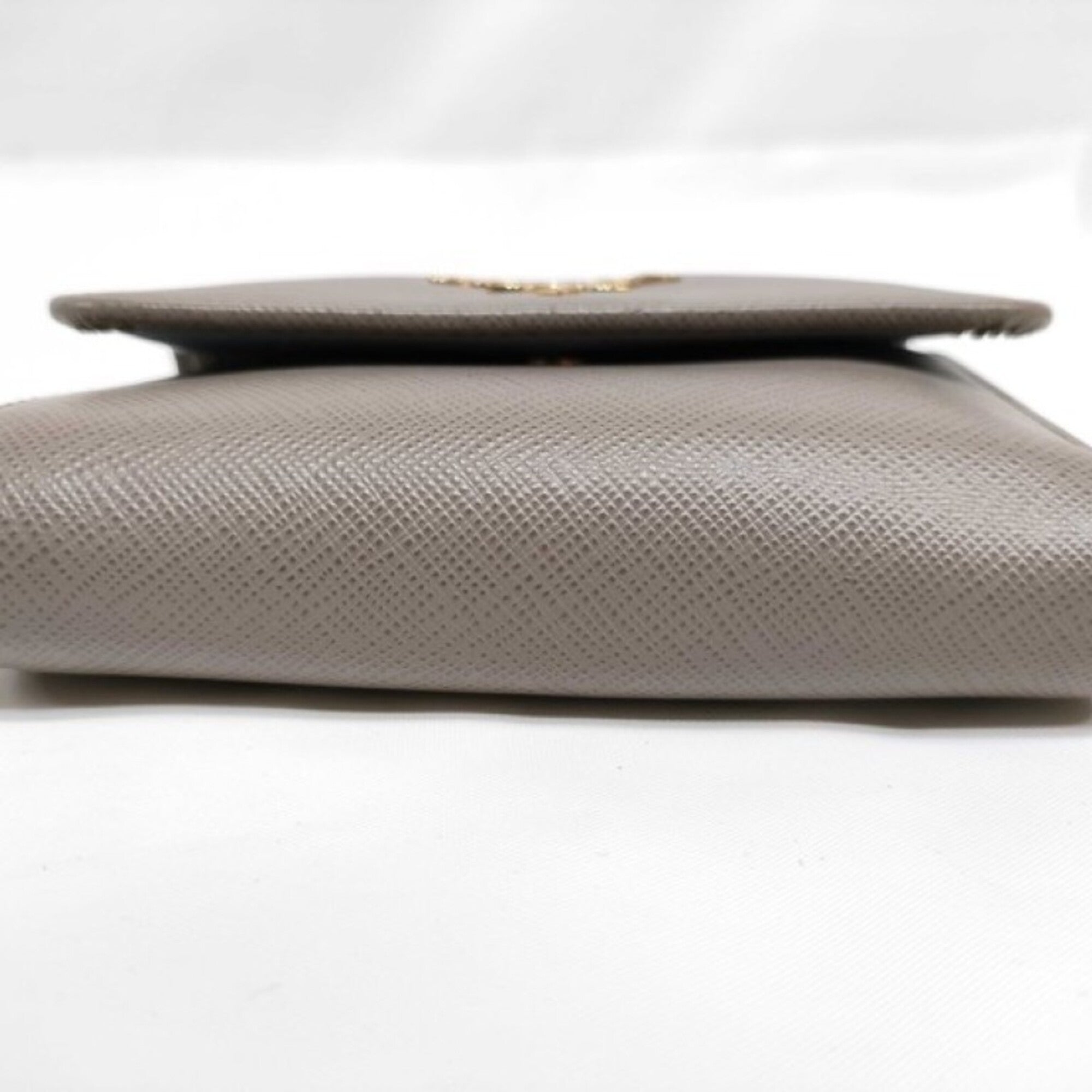 Prada Grayish Saffiano Metal Wallet (Tri-Fold) (Pre-Owned)