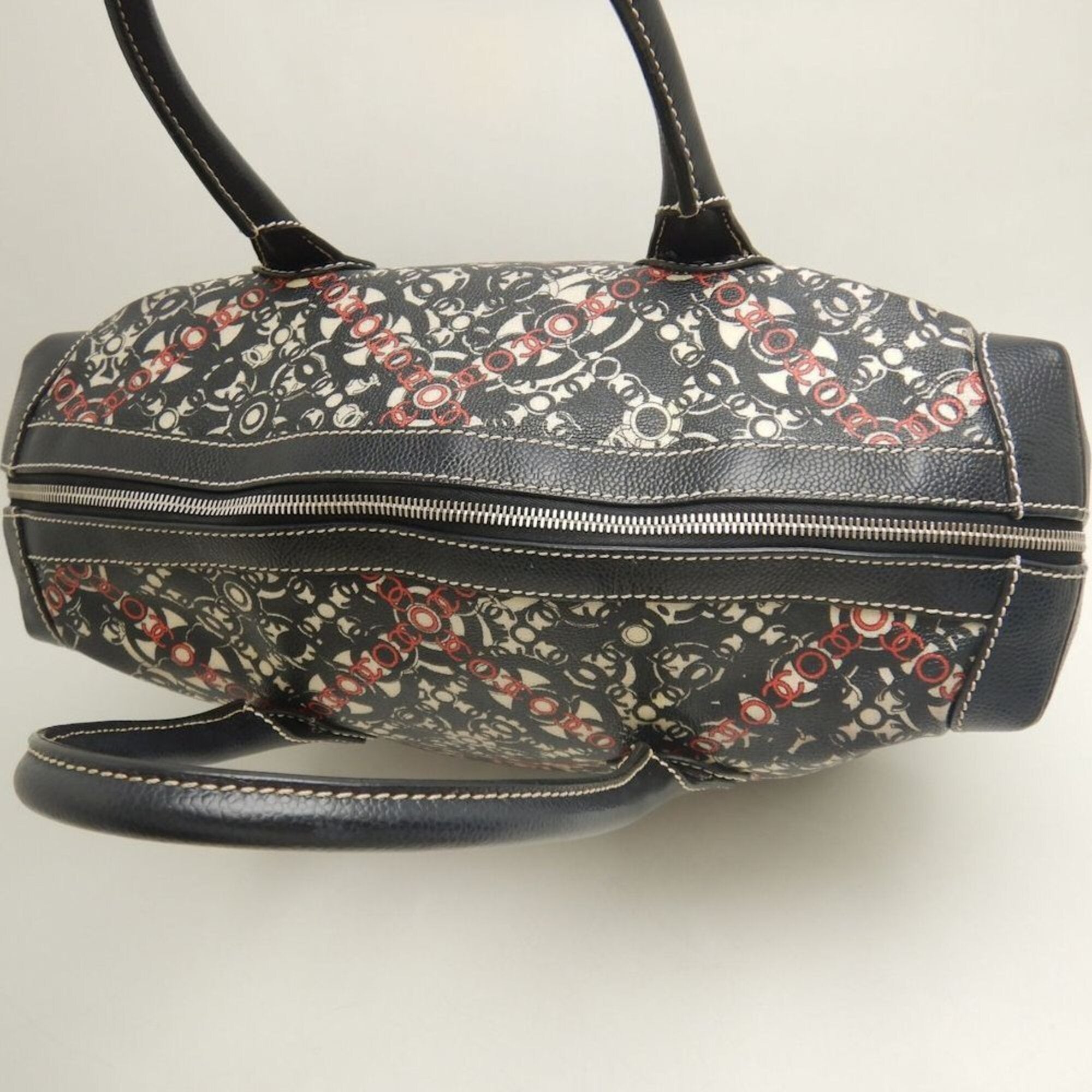 Chanel Black Coated Canvas Boston Bag (Pre-Owned)