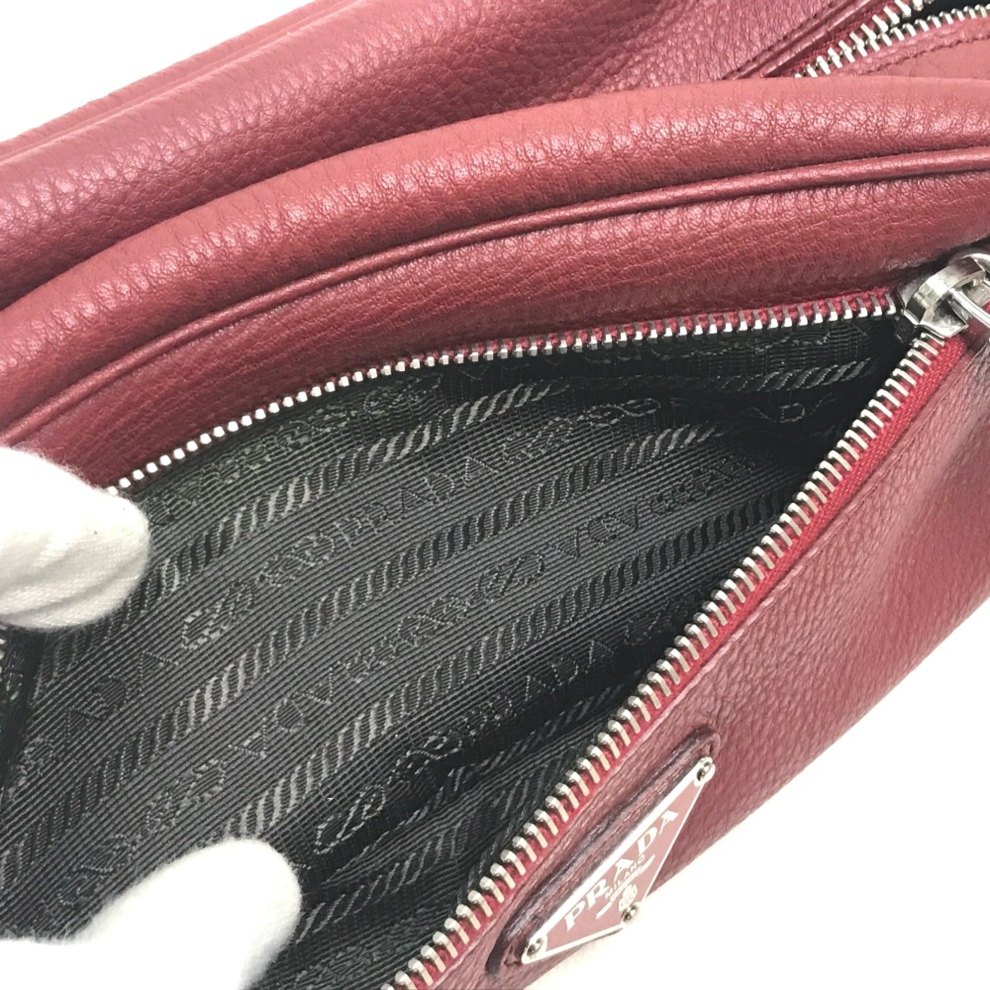 Prada Red Leather Pouch (Pre-Owned)