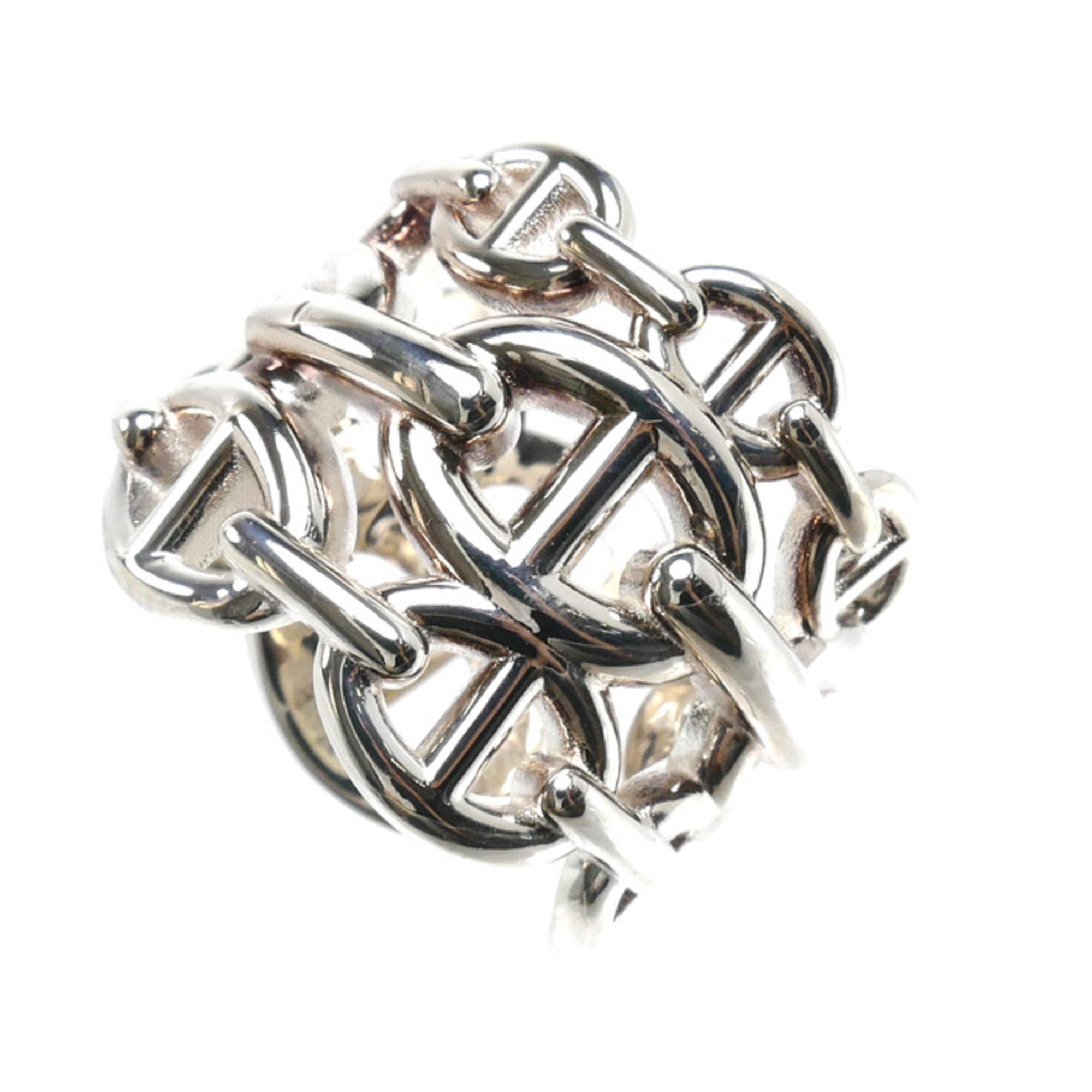 Hermes Silver 925 Band Ring (Pre-Owned)