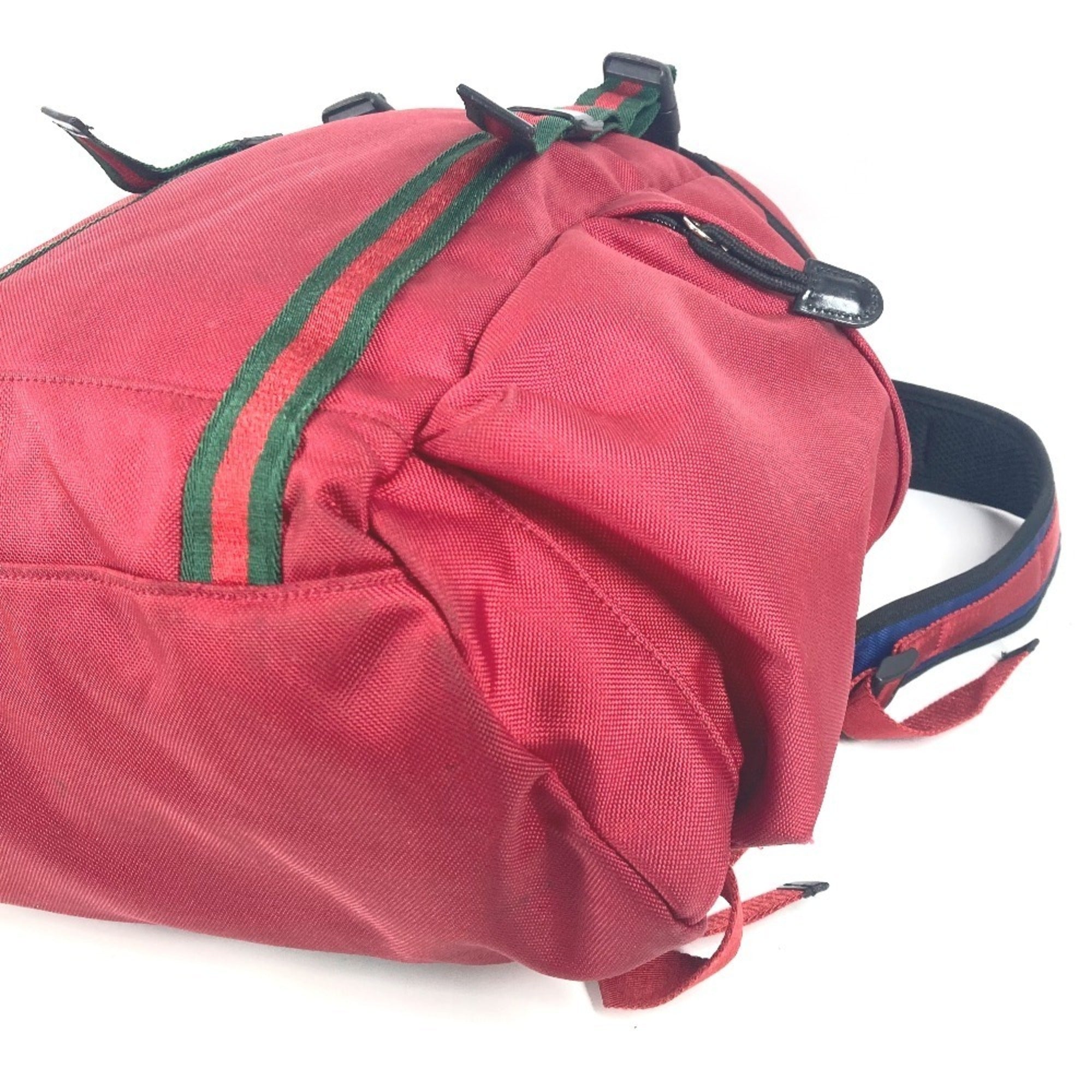 Gucci Black Red Color Nylon Canvas Backpack (Pre-Owned)