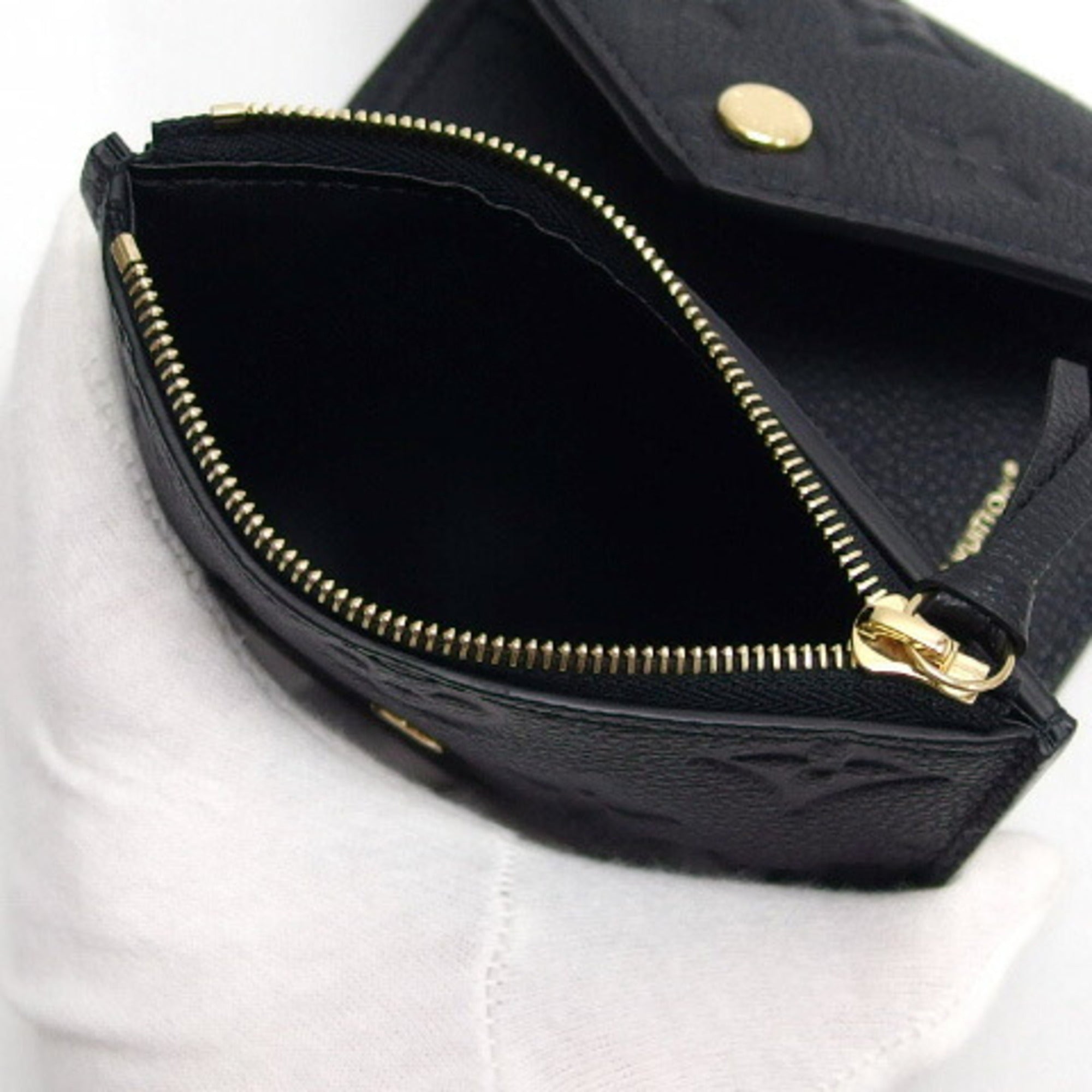 Louis Vuitton Black Noir Monogram Empreinte Leather Wallet (Tri-Fold) (Pre-Owned)