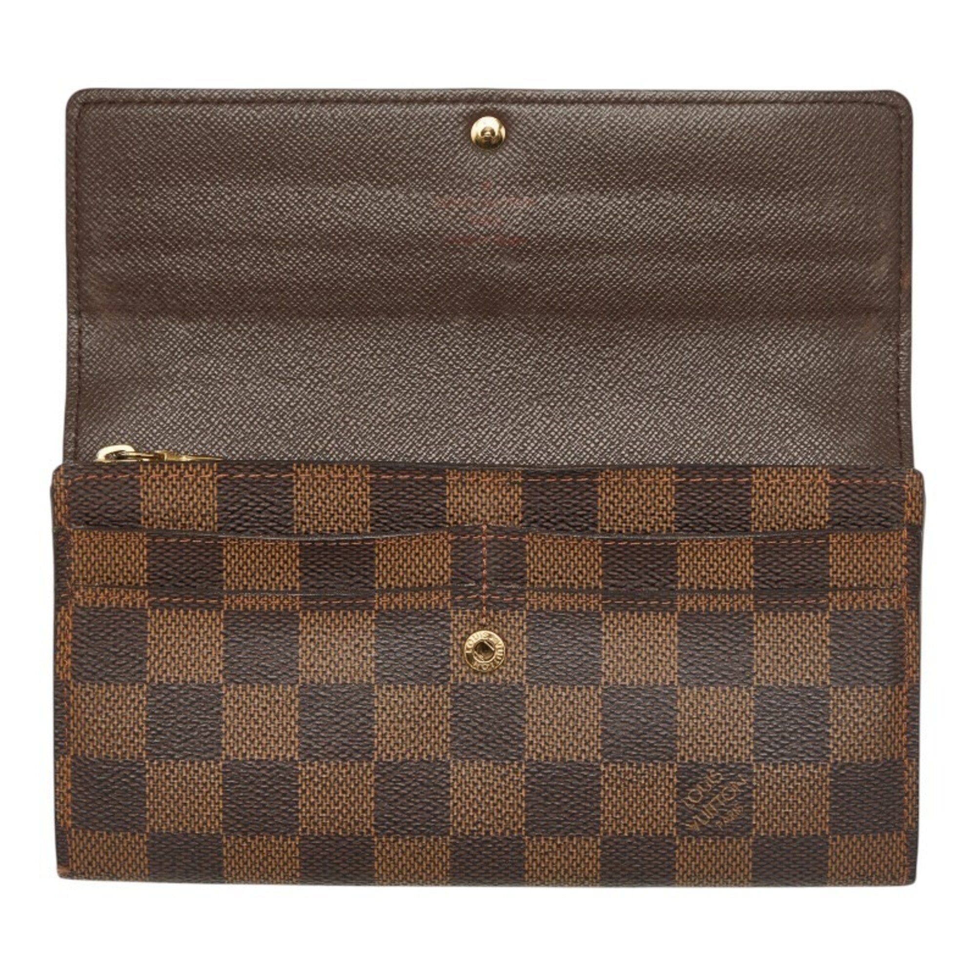 Louis Vuitton Brown Pvc Leather Long Wallet (Bi-Fold) (Pre-Owned)