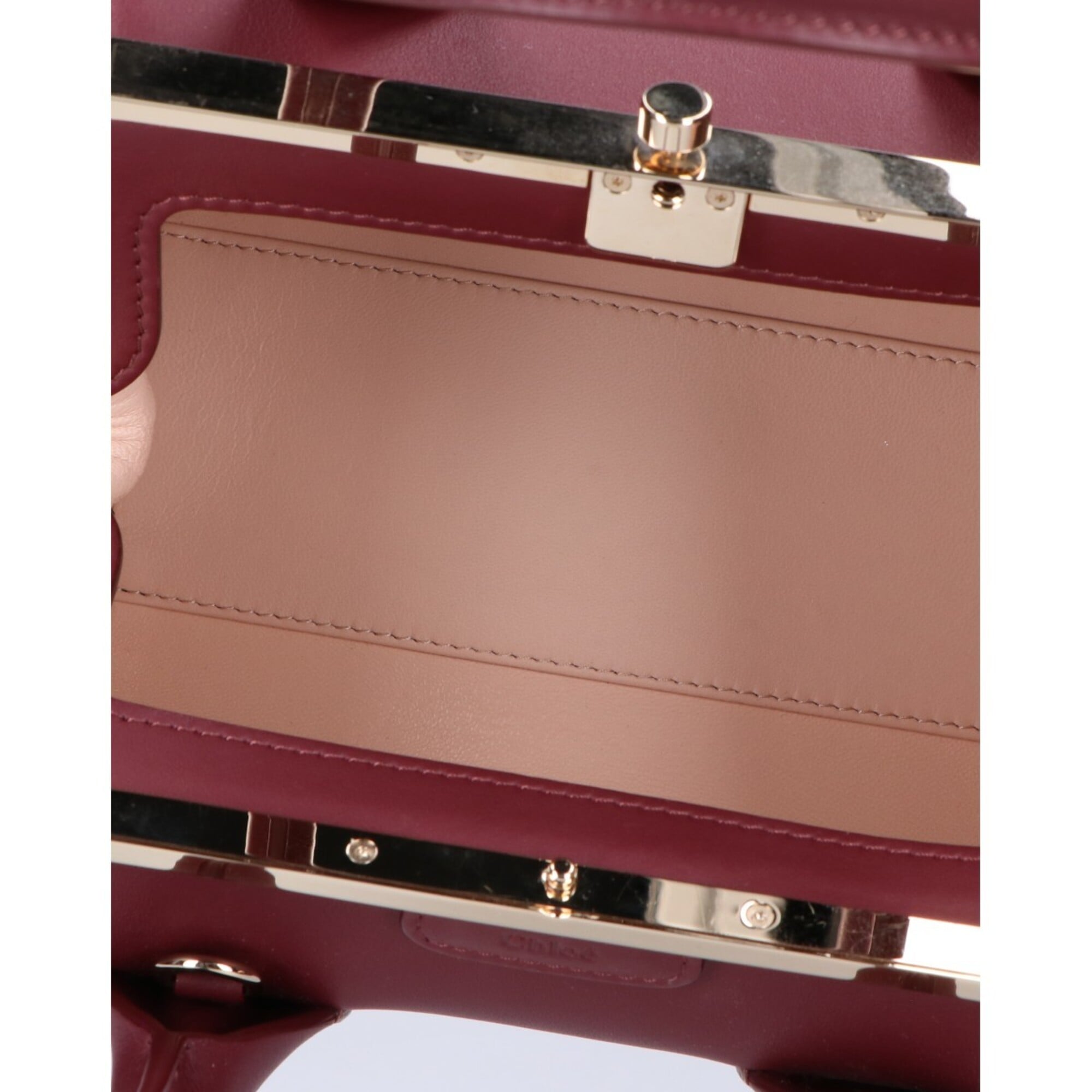 Chloé Burgundy Leather Handbag Shoulder Bag (Pre-Owned)