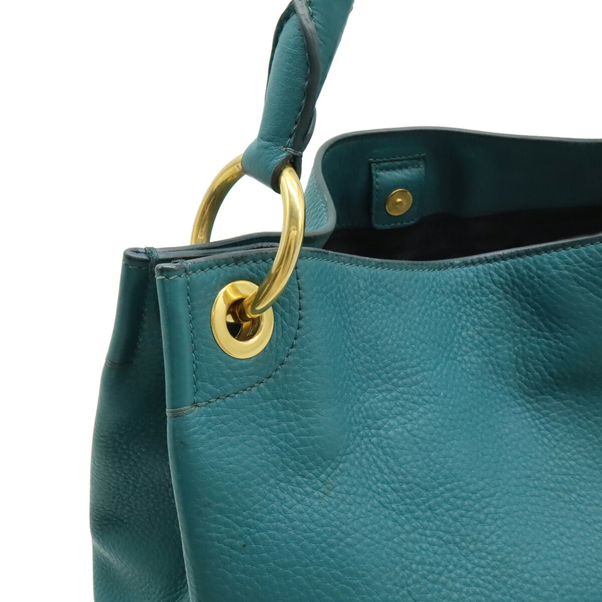 Prada Green Leather Handbag Shoulder Bag (Pre-Owned)