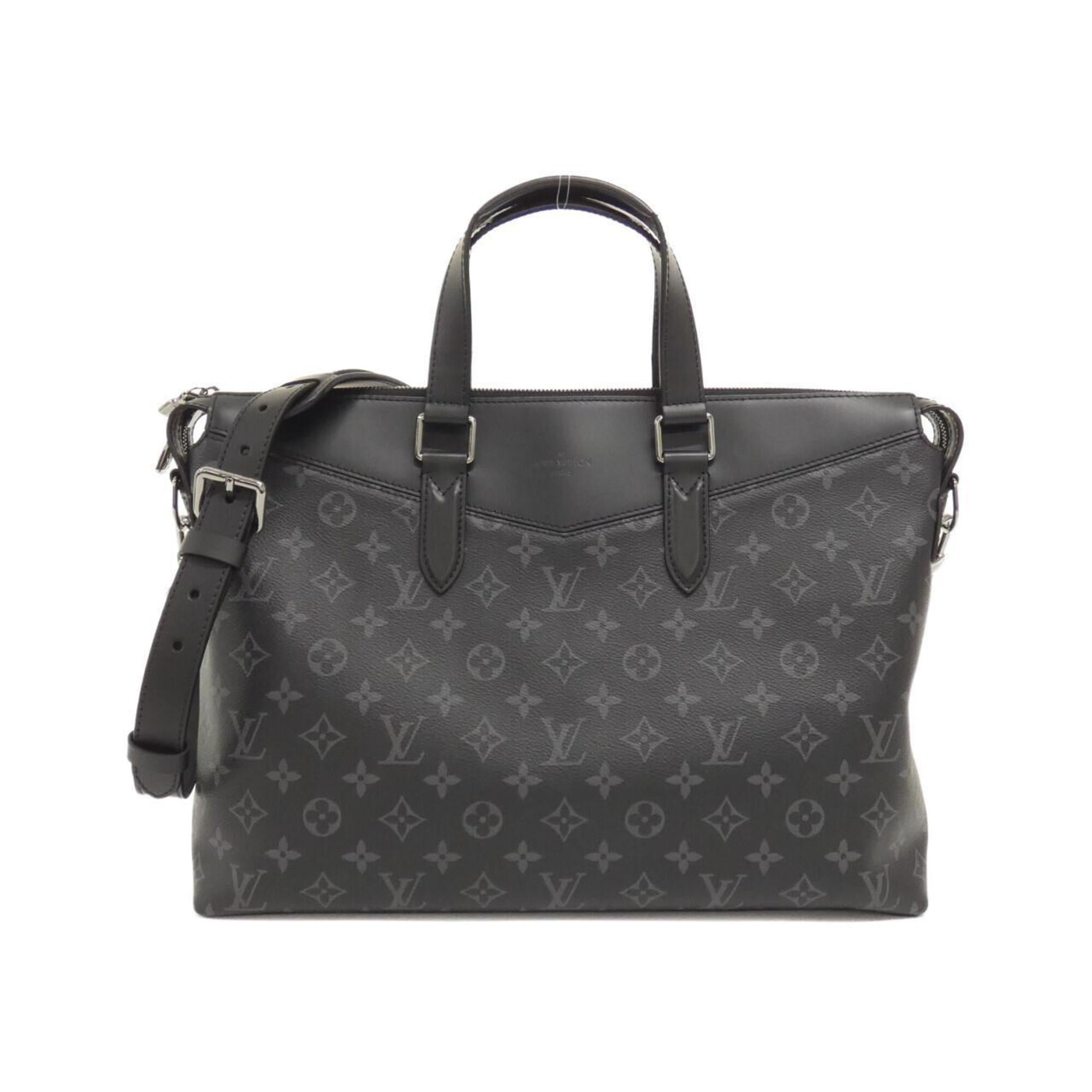 Louis Vuitton Black Coated Canvas Briefcase Handbag (Pre-Owned)