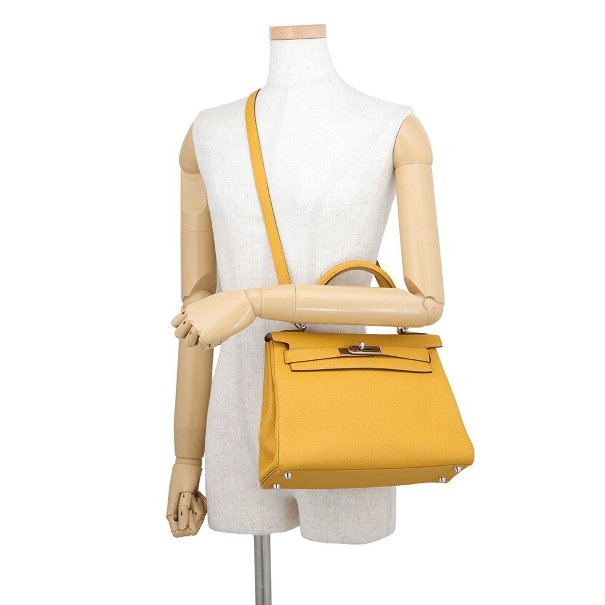 Hermes Yellow Togo Leather Handbag (Pre-Owned)