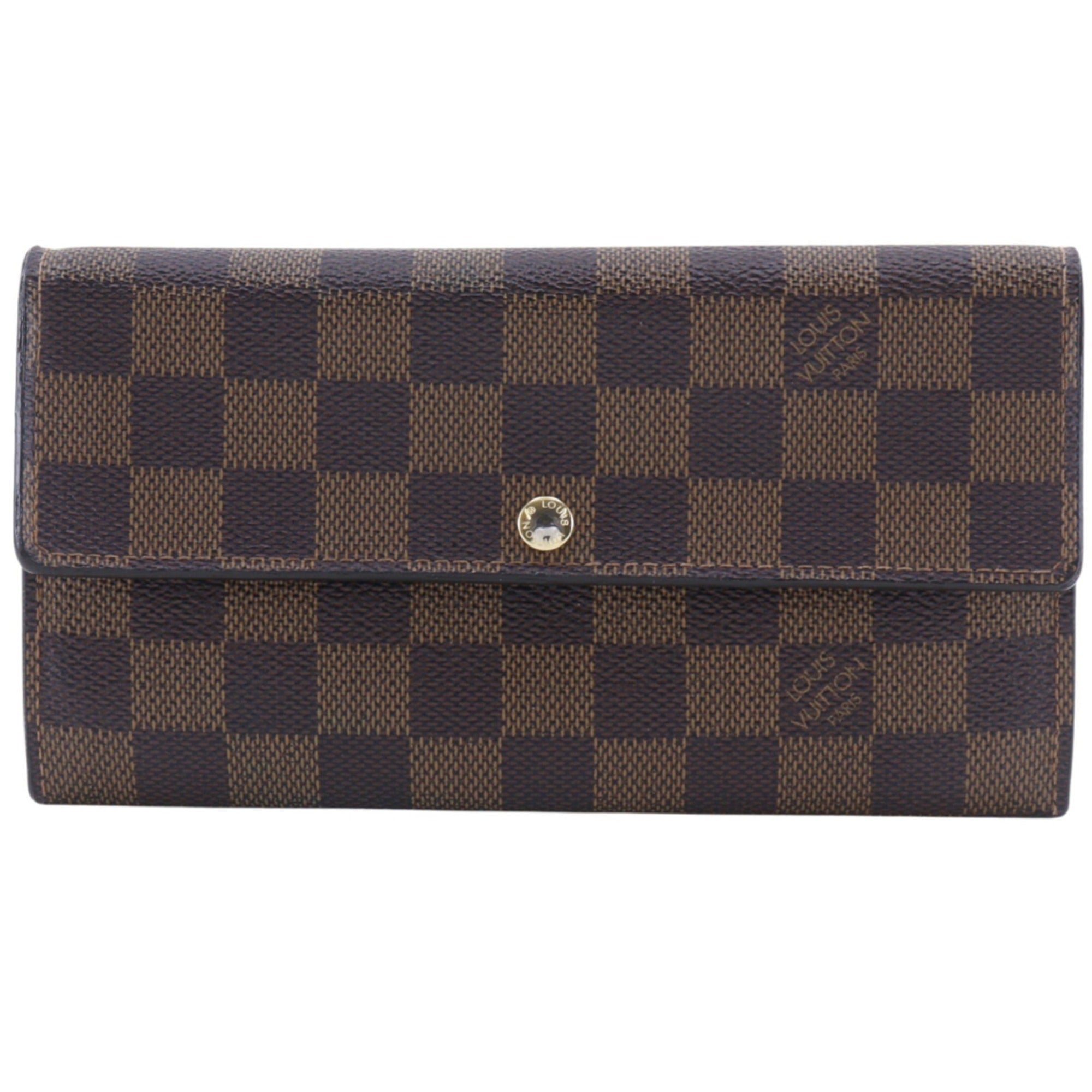 Louis Vuitton Brown Damier Canvas Long Wallet (Bi-Fold) (Pre-Owned)