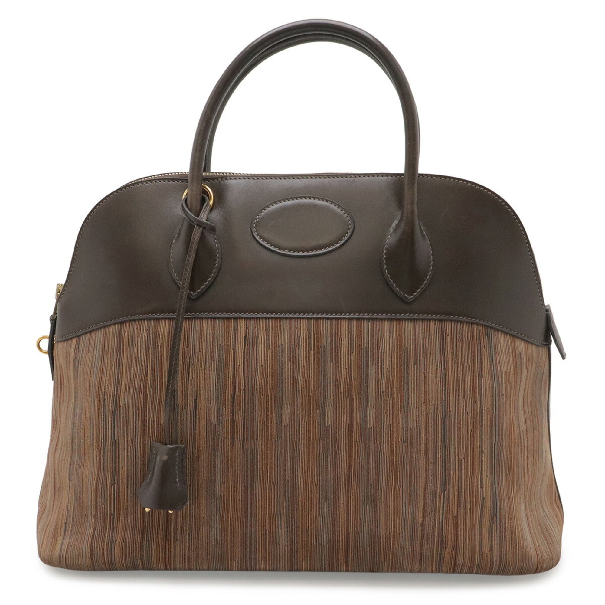 Hermes Brown Chocolat Multi-Color Box Calf Leather Handbag Tote Bag (Pre-Owned)