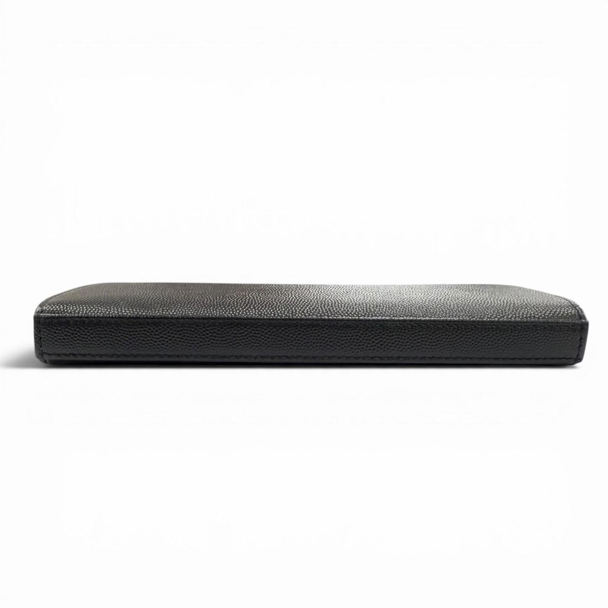 Saint Laurent Black Leather Long Wallet (Bi-Fold) (Pre-Owned)