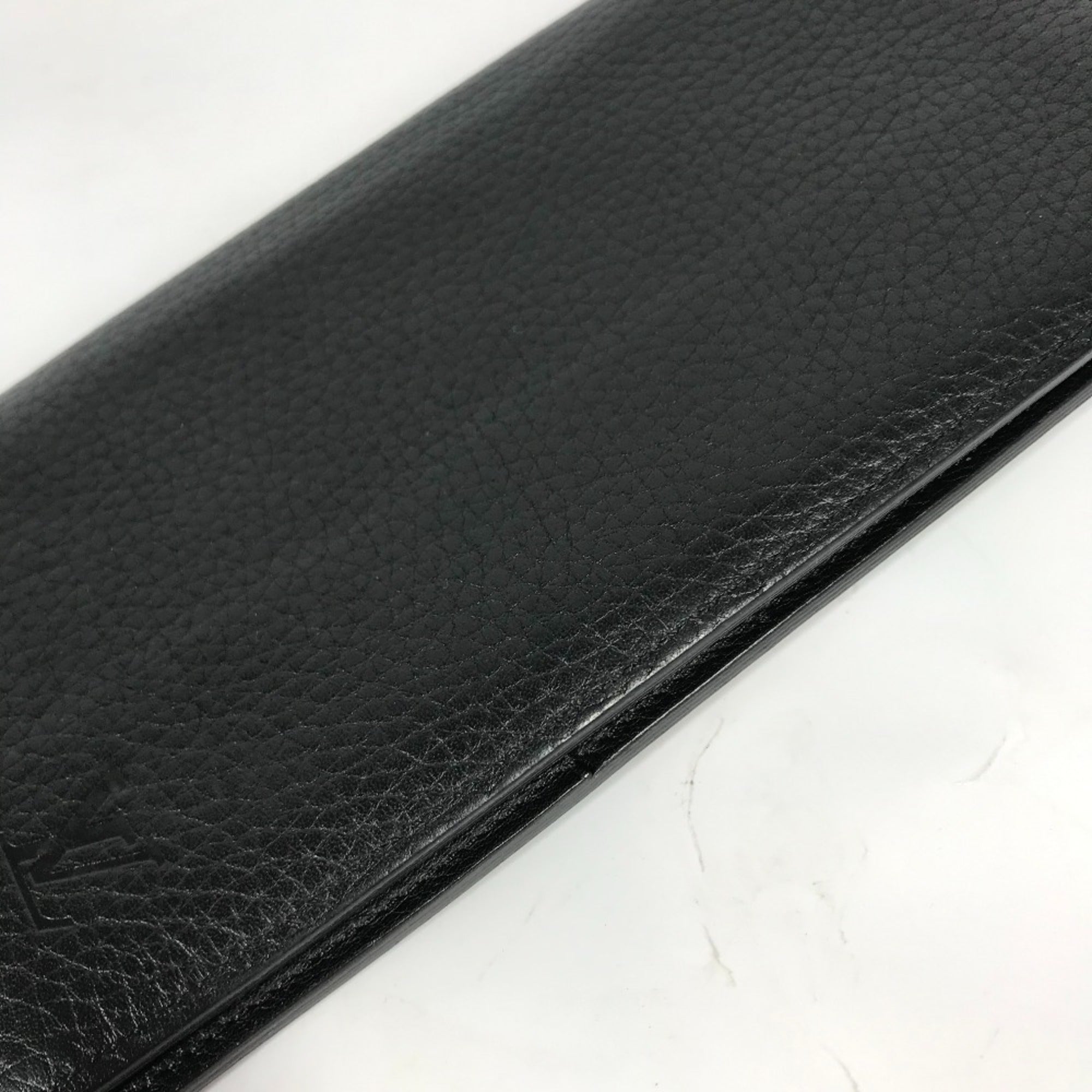 Louis Vuitton Black Leather Long Wallet (Bi-Fold) (Pre-Owned)