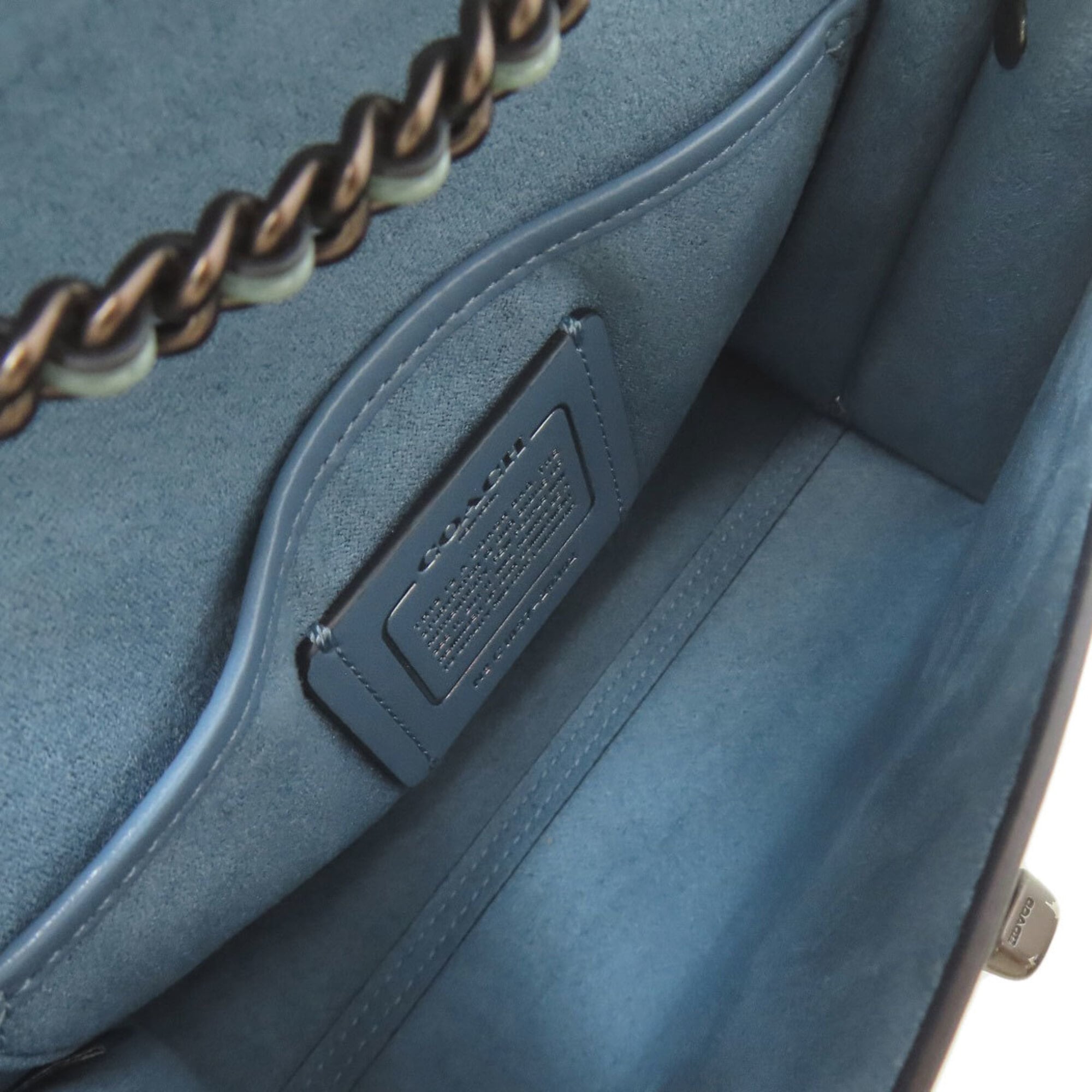 Coach Light Blue Leather Shoulder Bag (Pre-Owned)