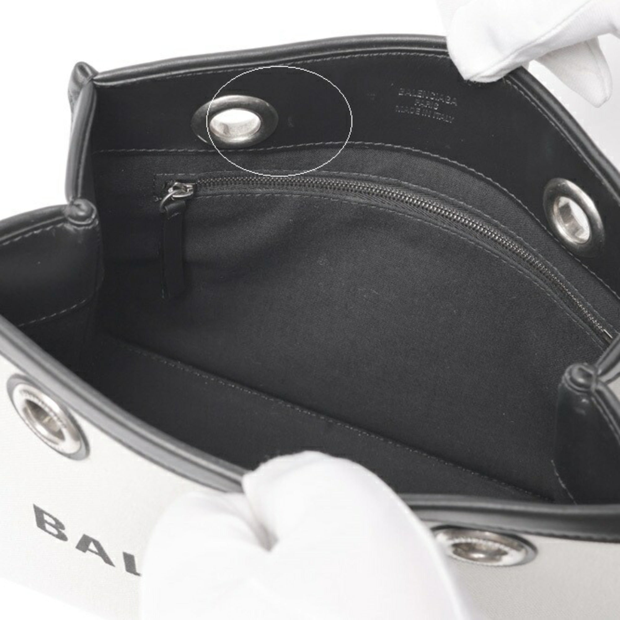 Balenciaga Black Canvas Leather Tote Bag (Pre-Owned)