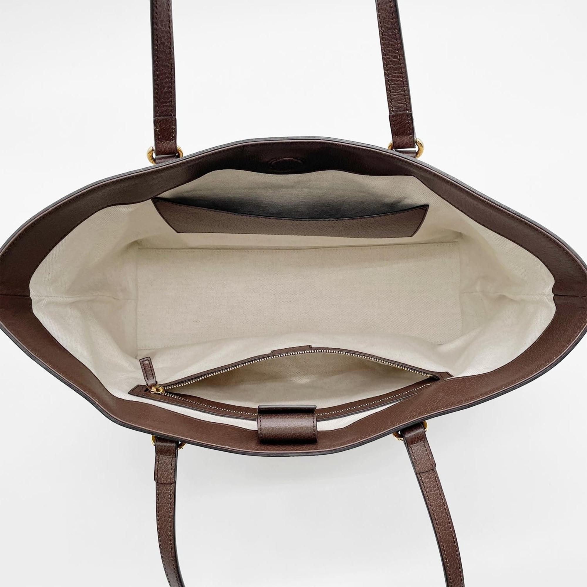 Gucci Brown Canvas Leather Tote Bag (Pre-Owned)