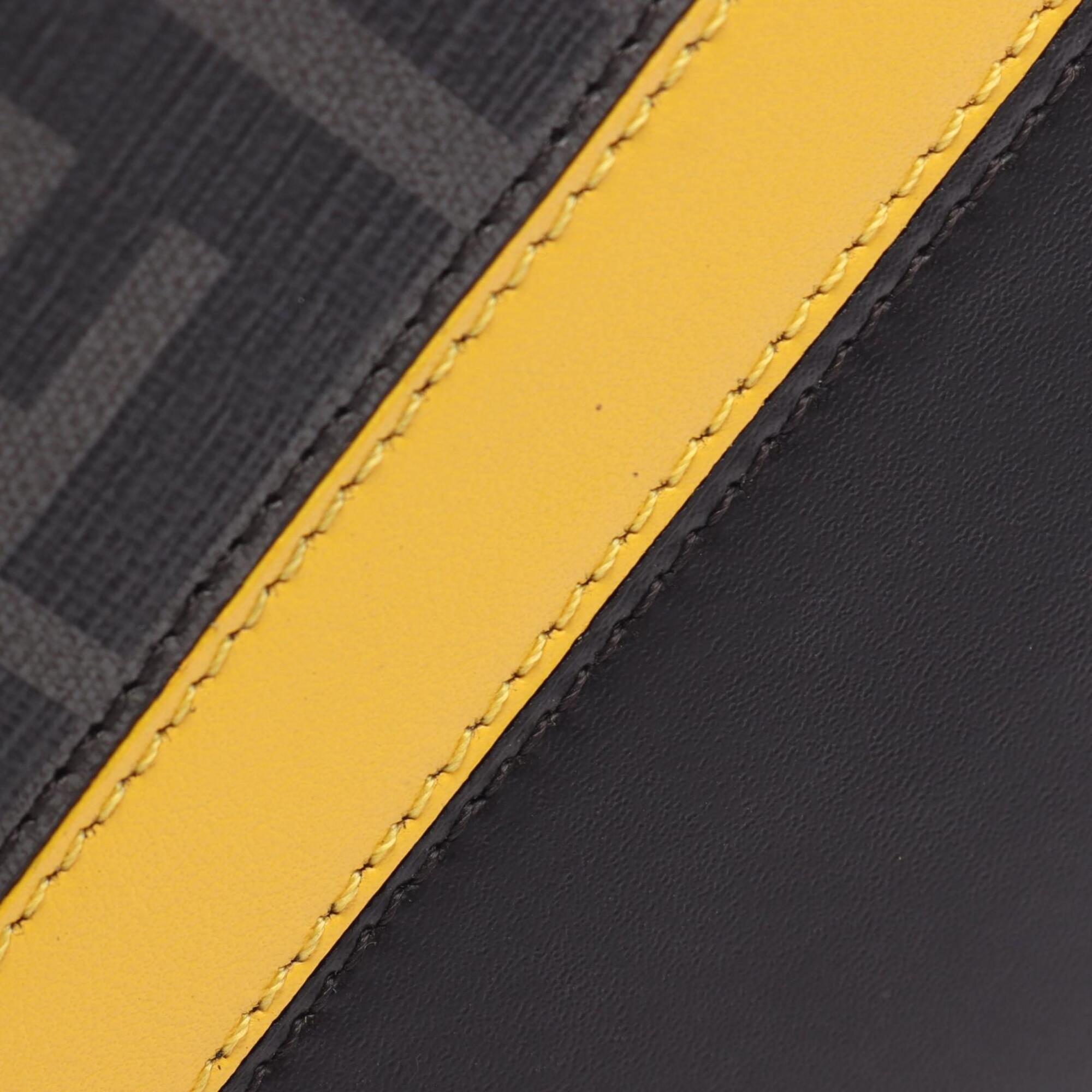 Fendi Black Gray Yellow Leather Pvc Wallet (Bi-Fold) (Pre-Owned)