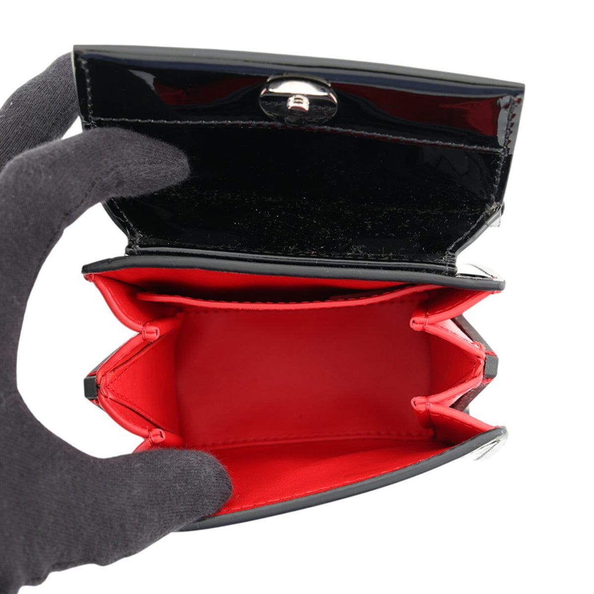 Christian Louboutin Black Patent Leather Handbag Shoulder Bag (Pre-Owned)