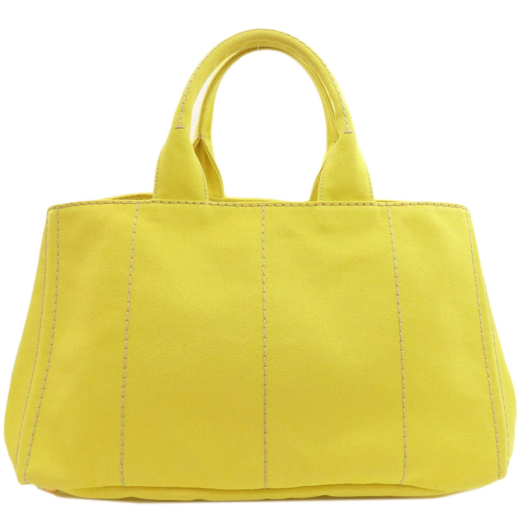 Prada Canapa Yellow Canvas Tote Bag (Pre-Owned)