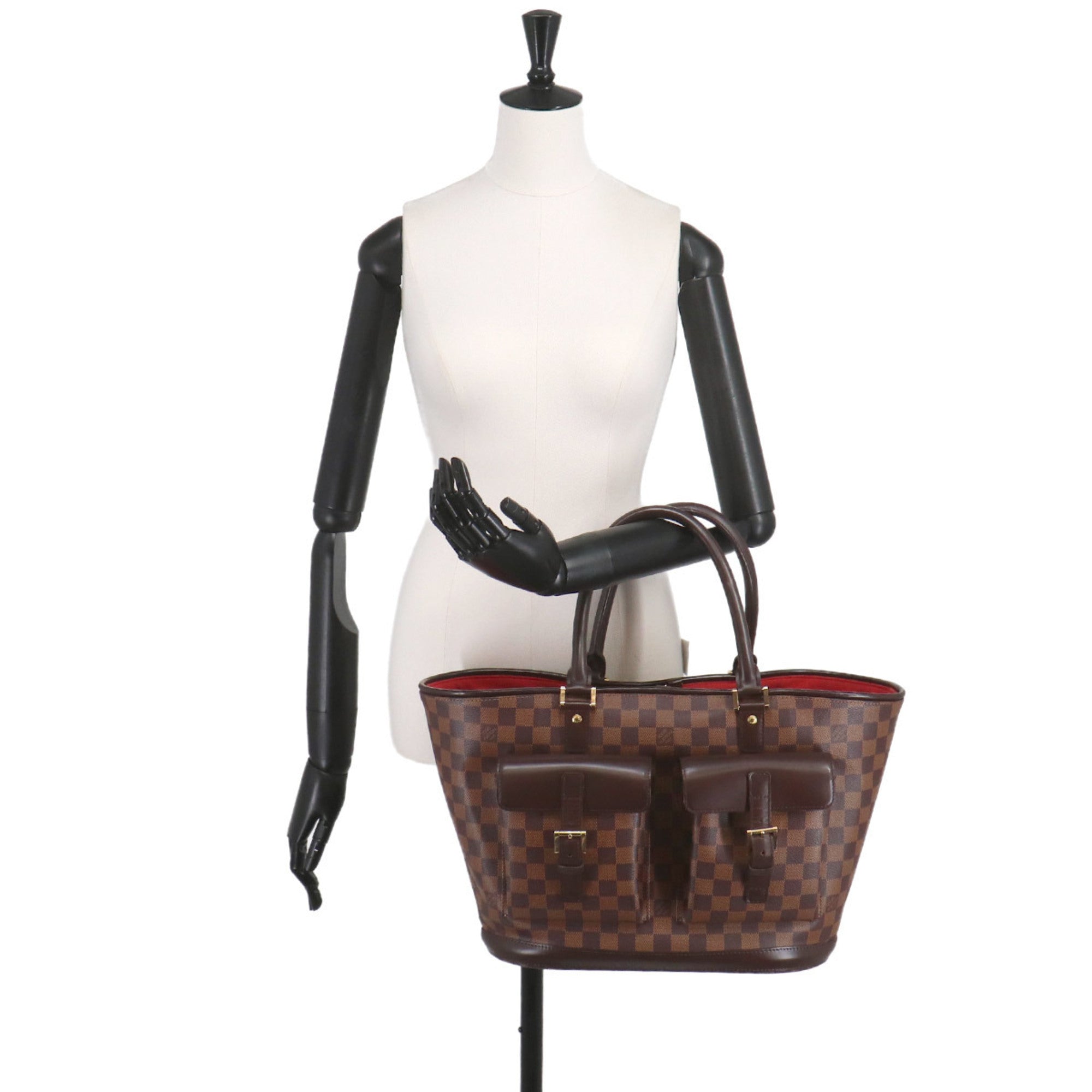 Louis Vuitton Ebene Damier Canvas Handbag Pouch Tote Bag (Pre-Owned)