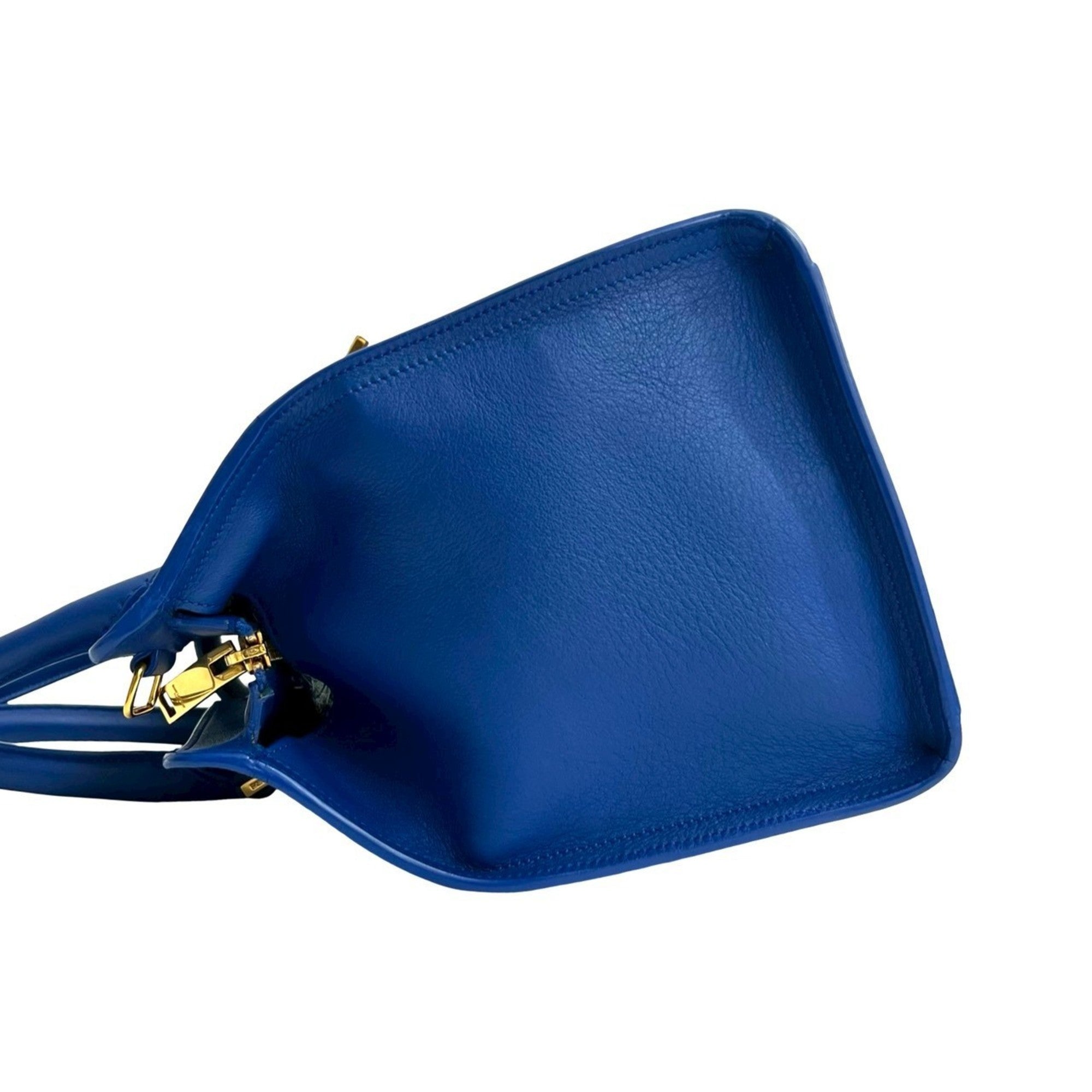 Yves Saint Laurent Blue Leather Handbag Shoulder Bag (Pre-Owned)