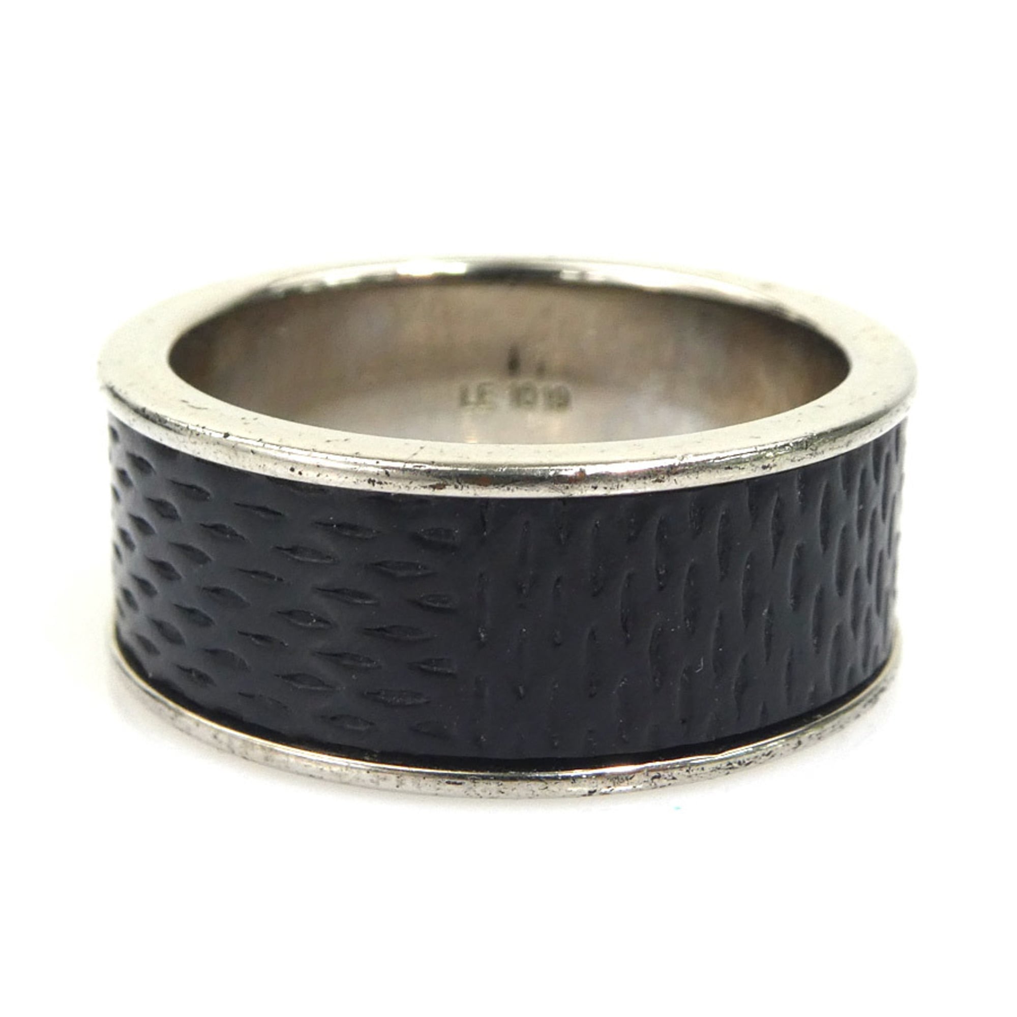 Louis Vuitton Black Damier Canvas Metal Band Ring (Pre-Owned)