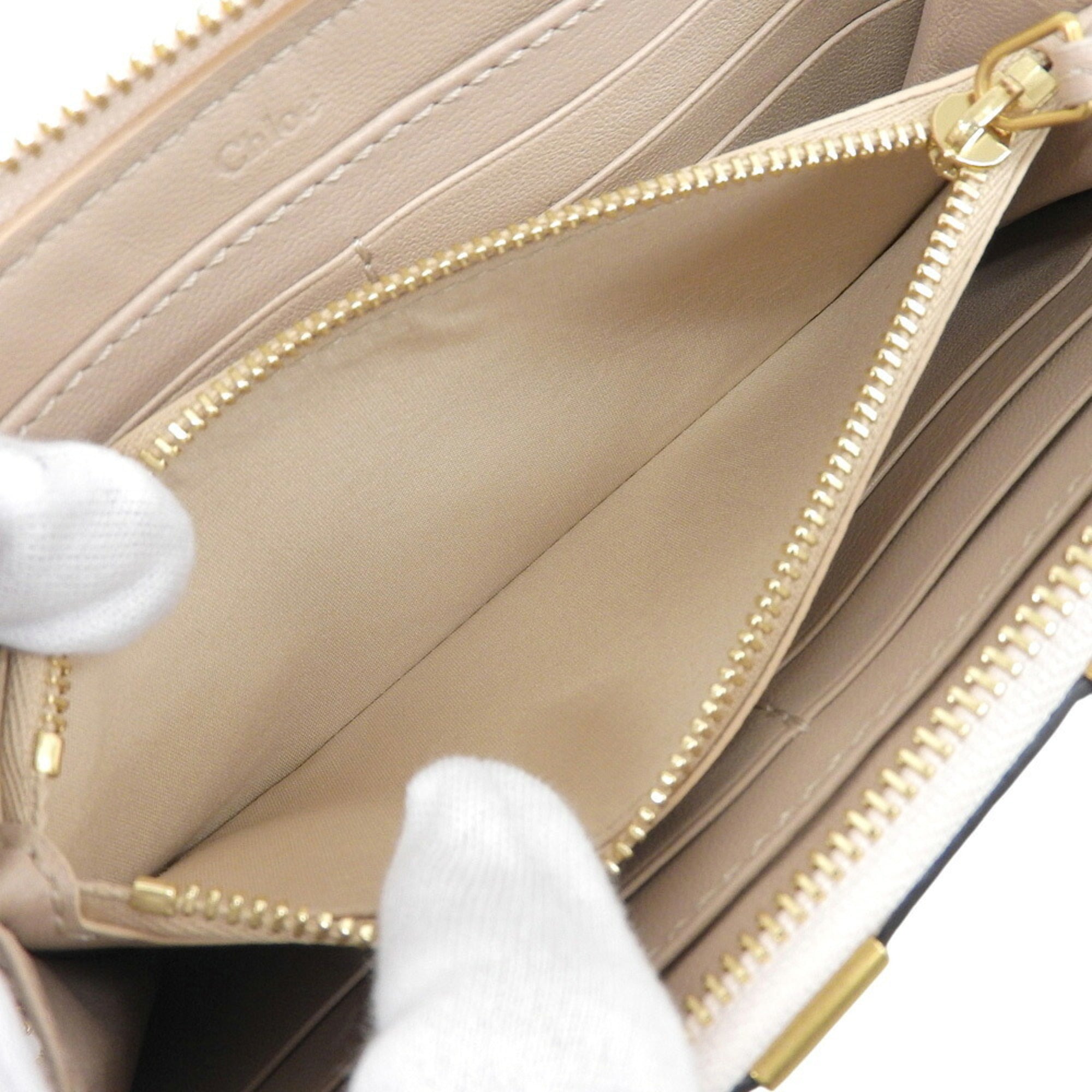 Chloé Light Pink Leather Long Wallet (Bi-Fold) (Pre-Owned)