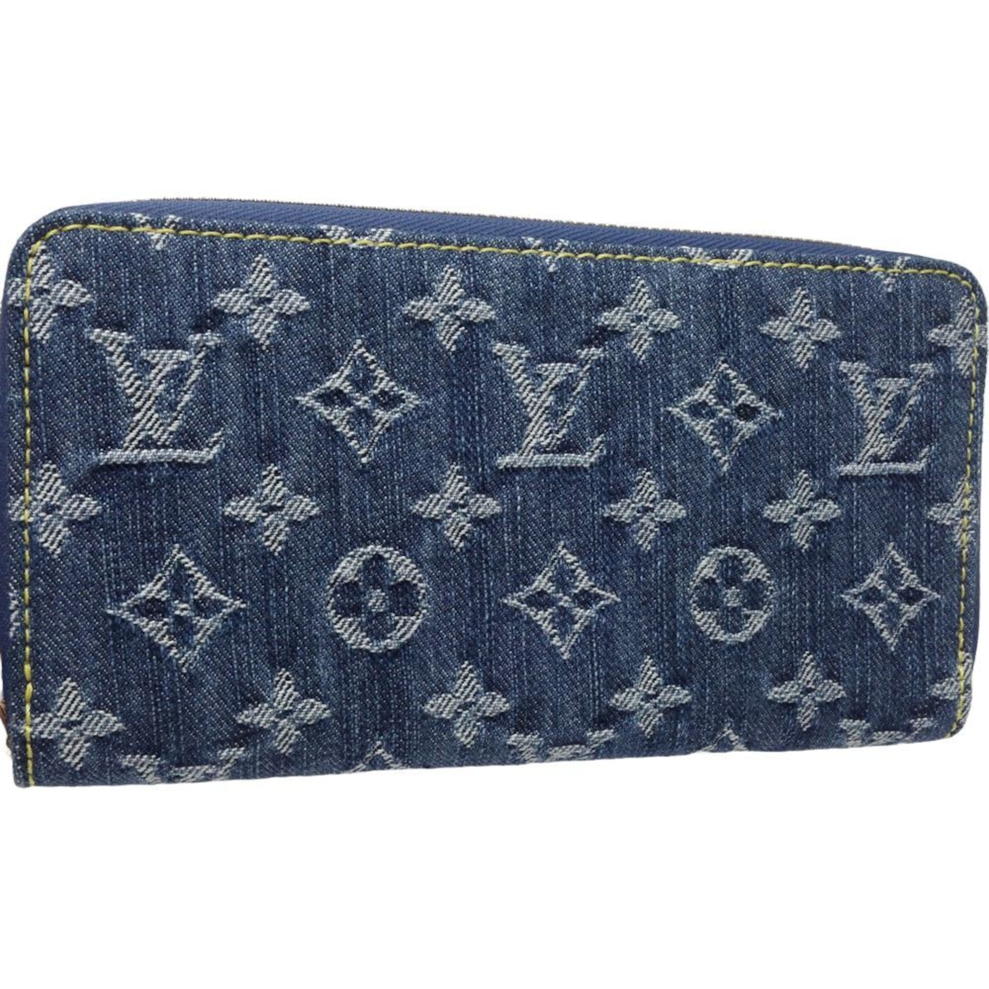 Louis Vuitton Monogram Denim Blue Monogram Monogram Denim Long Bill Wallet (Bi-Fold) (Pre-Owned)