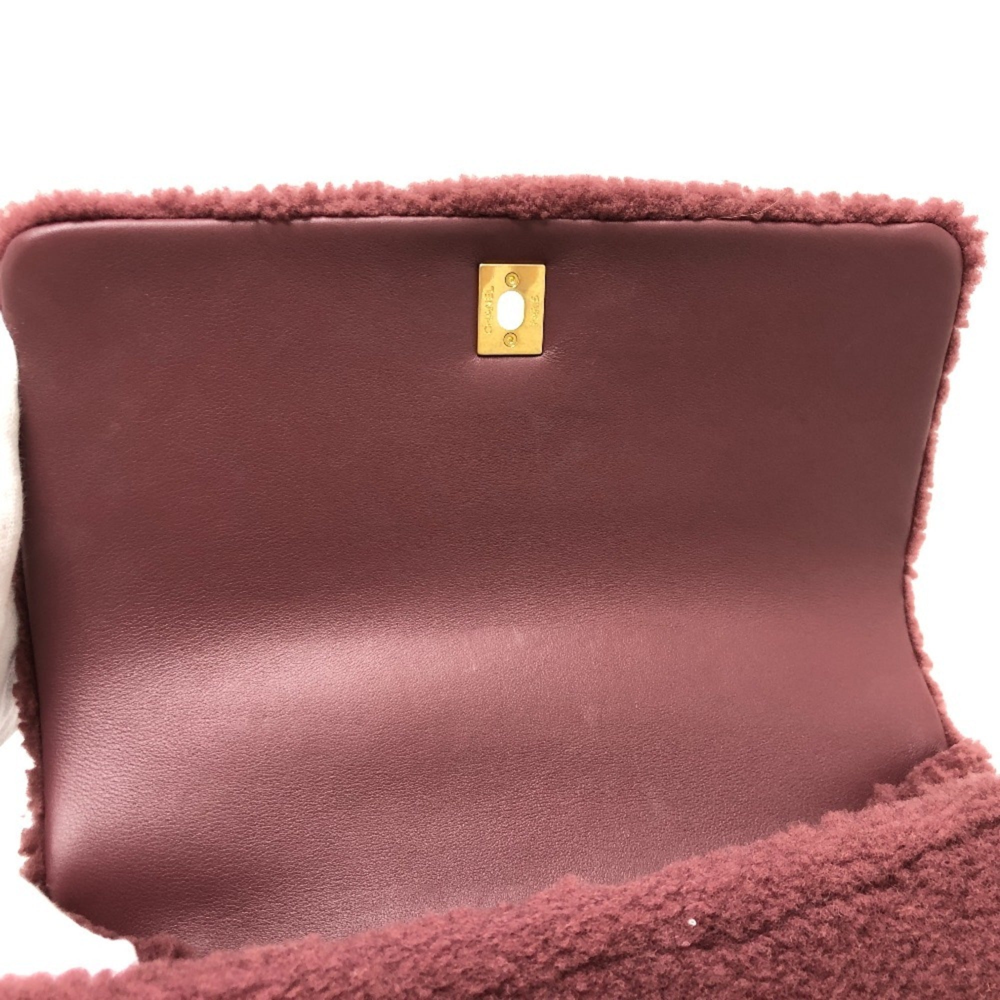 Chanel Red Color Wine Leather Handbag Shoulder Bag (Pre-Owned)