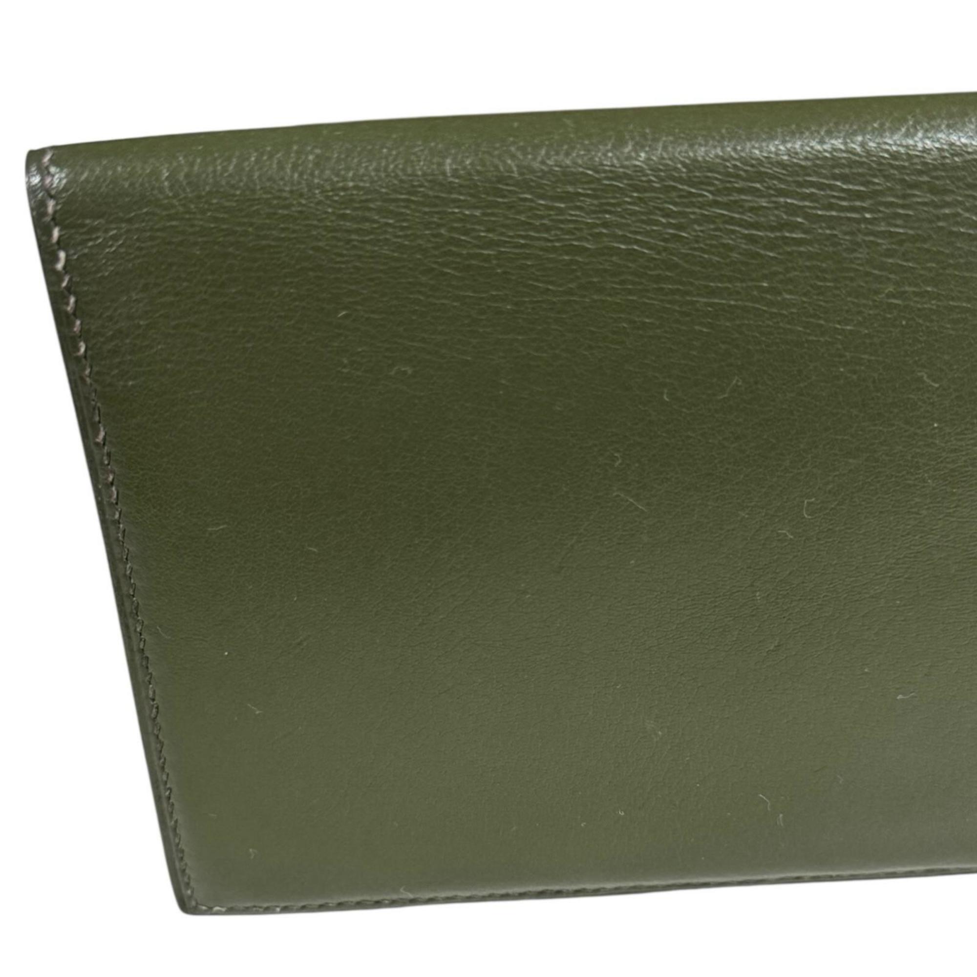 Hermes Green Leather Long Bill Wallet (Bi-Fold) (Pre-Owned)