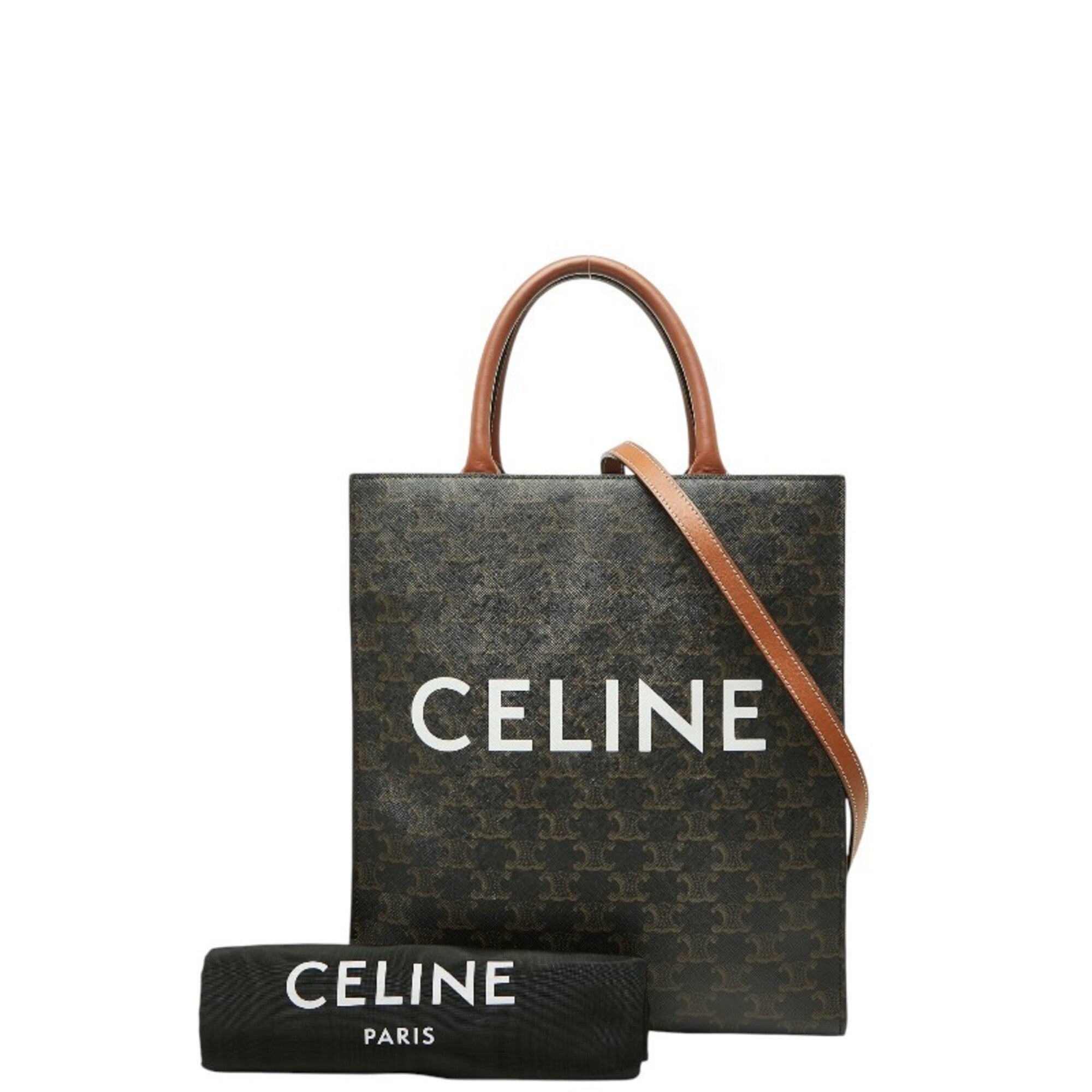 Celine Black Brown Pvc Leather Shoulder Bag Tote Bag (Pre-Owned)