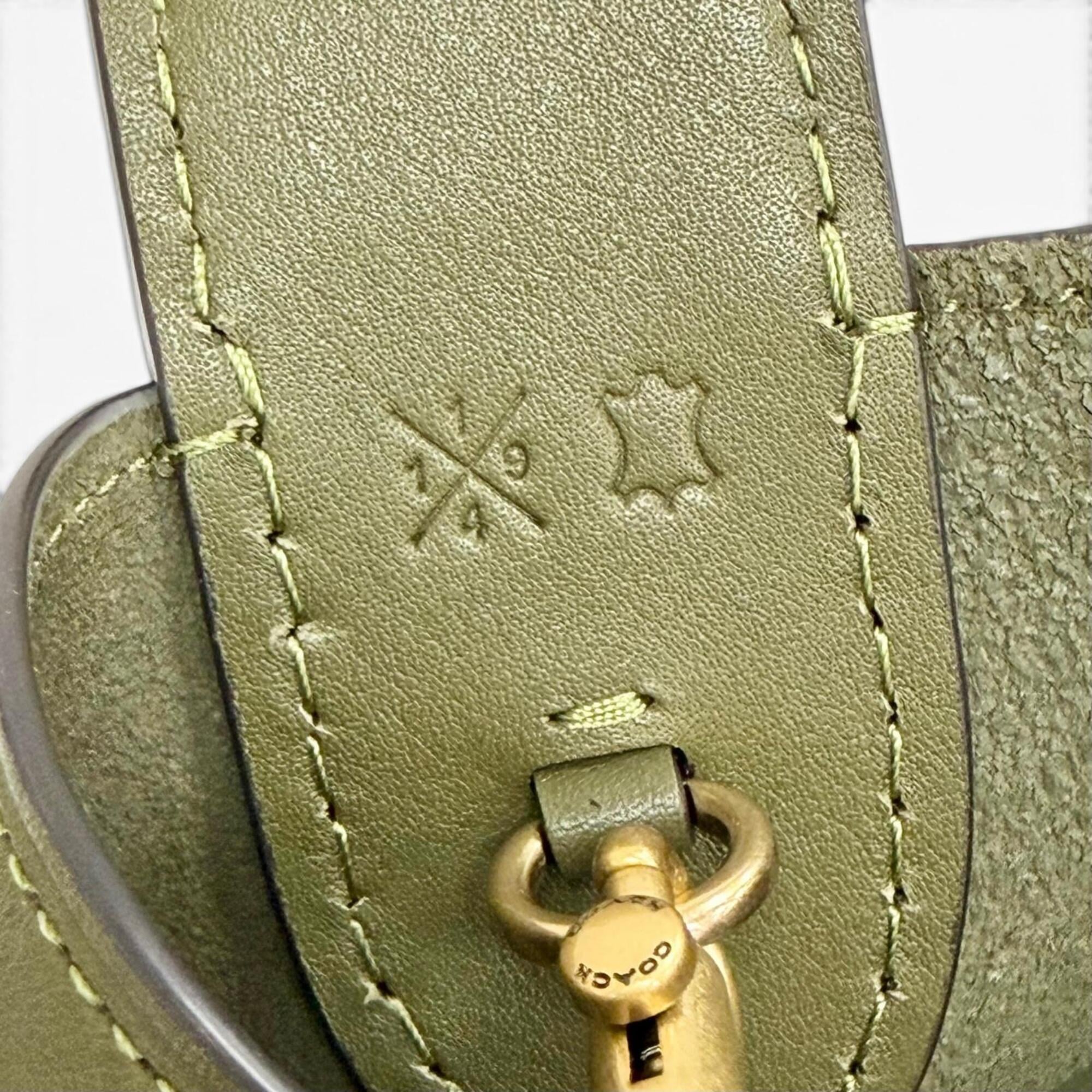 Coach Khaki Leather Pouch Shoulder Bag (Pre-Owned)