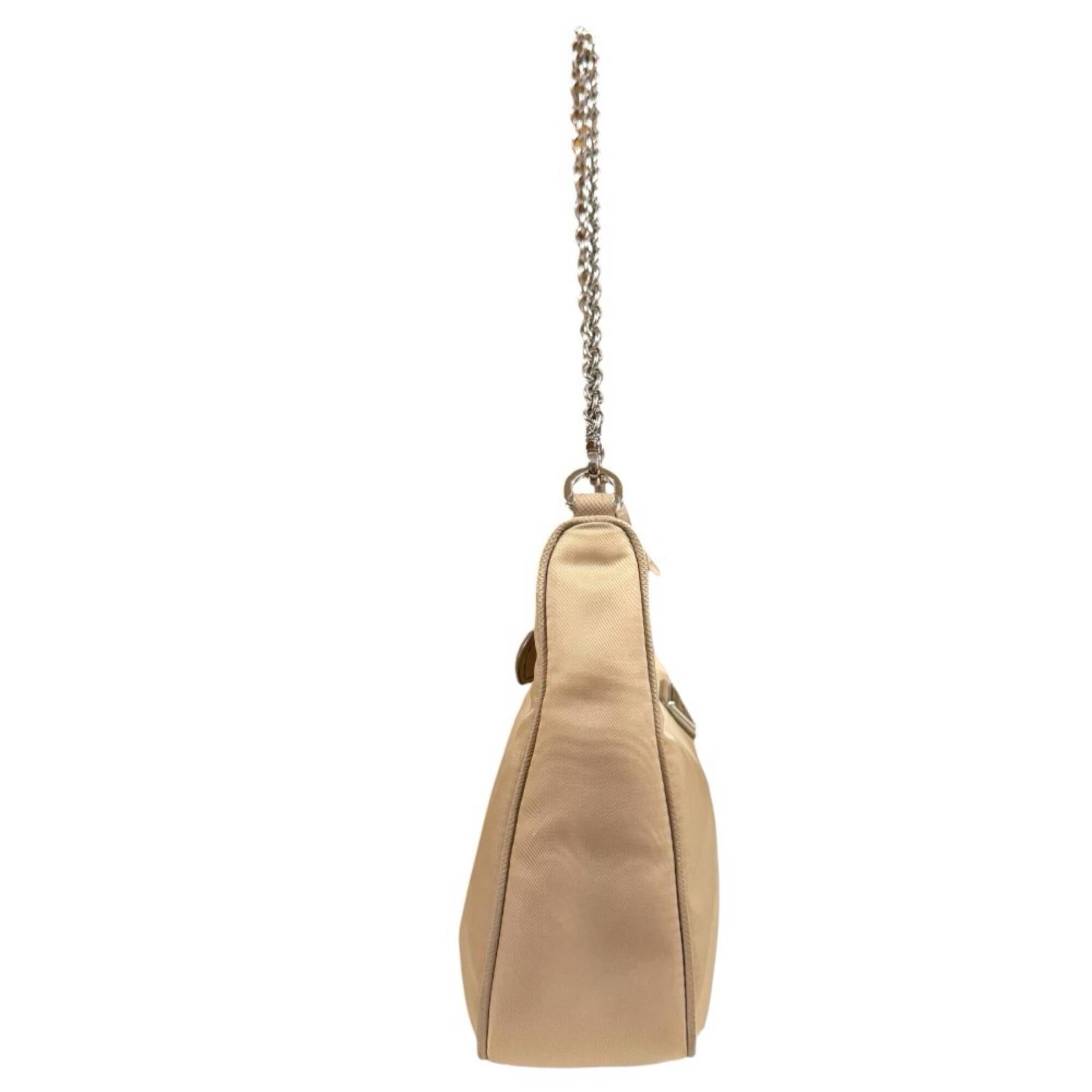 Prada Beige Nude Beige Nylon Shoulder Bag (Pre-Owned)