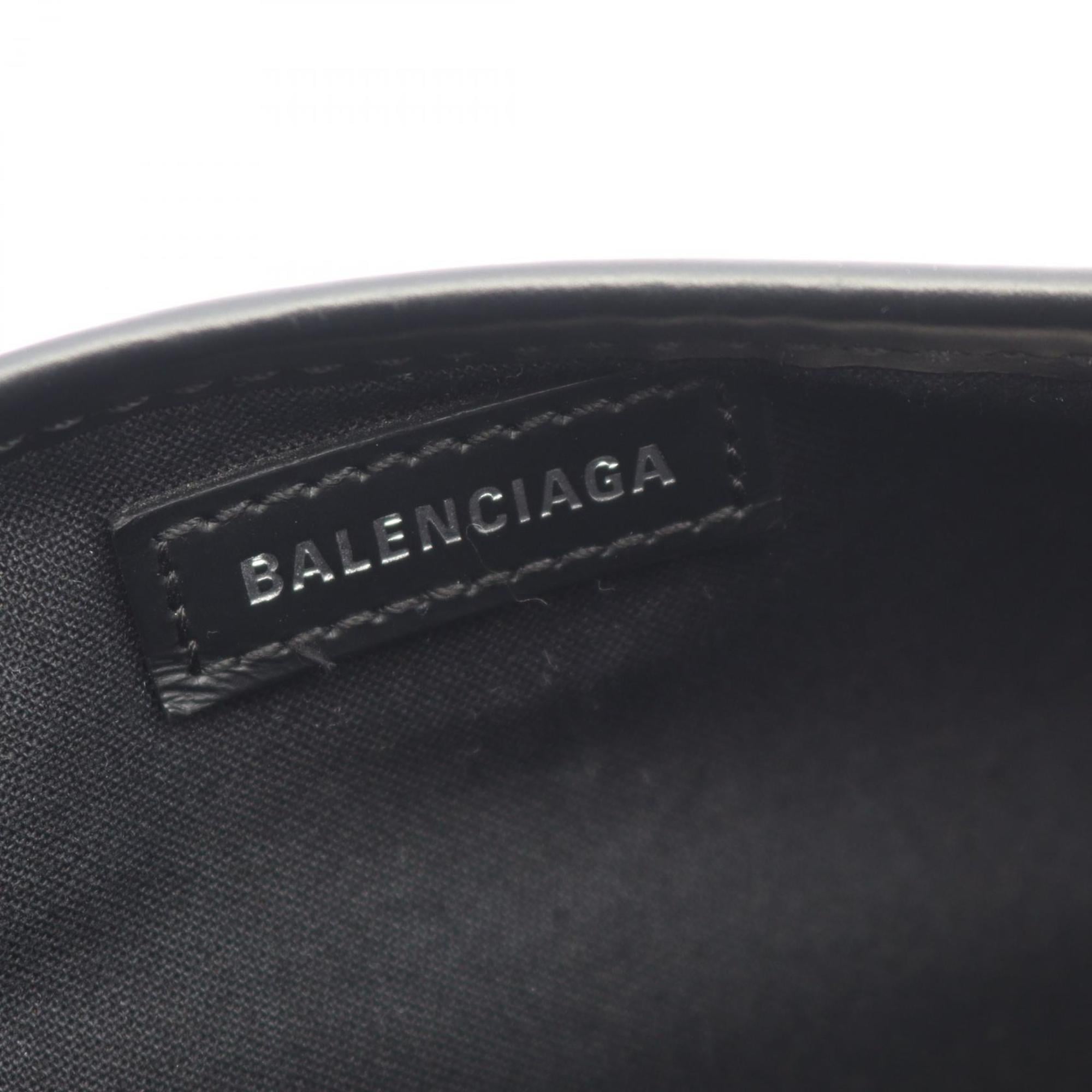 Balenciaga Black Ivory Canvas Leather Handbag Pouch Tote Bag (Pre-Owned)