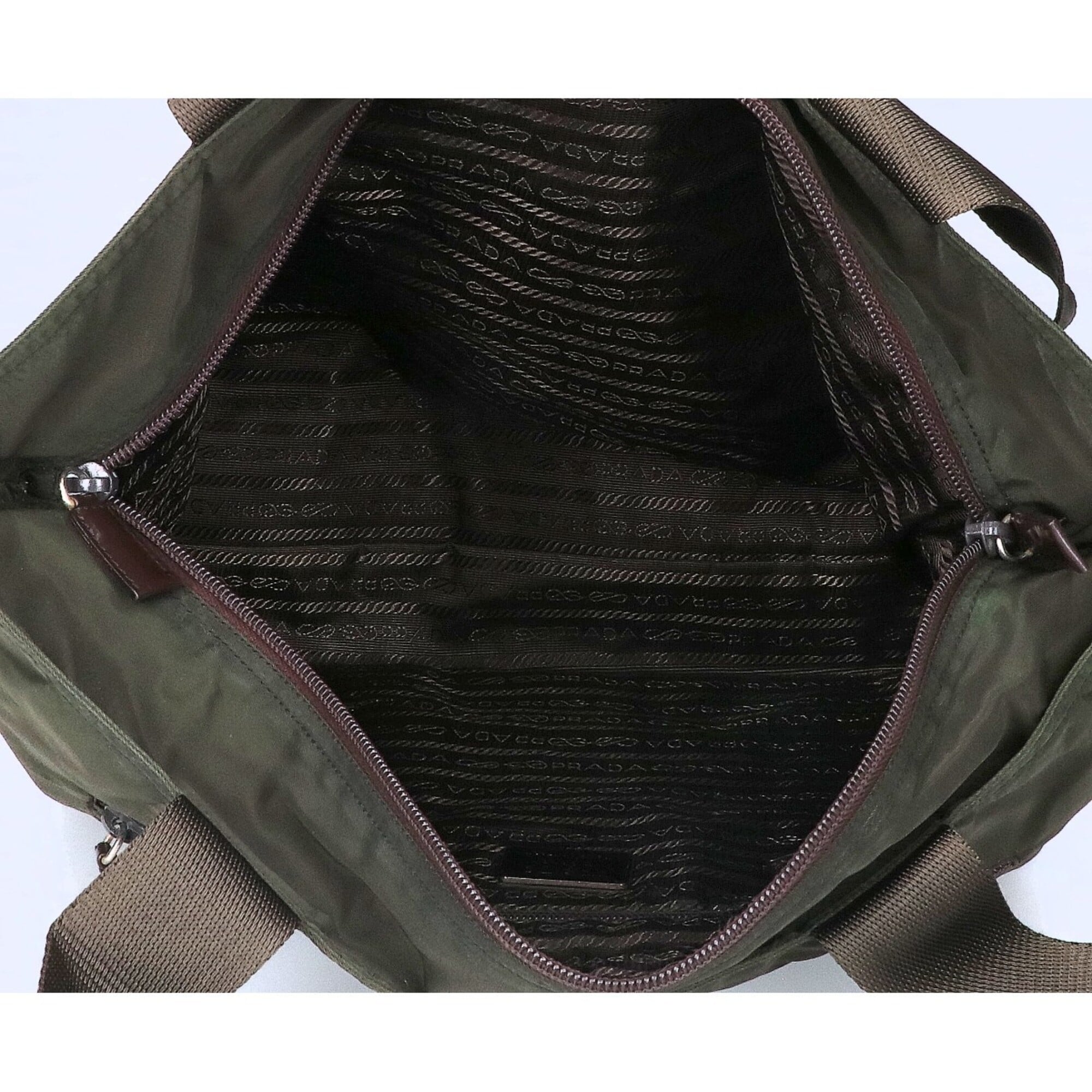 Prada Khaki Nylon Tote Bag (Pre-Owned)