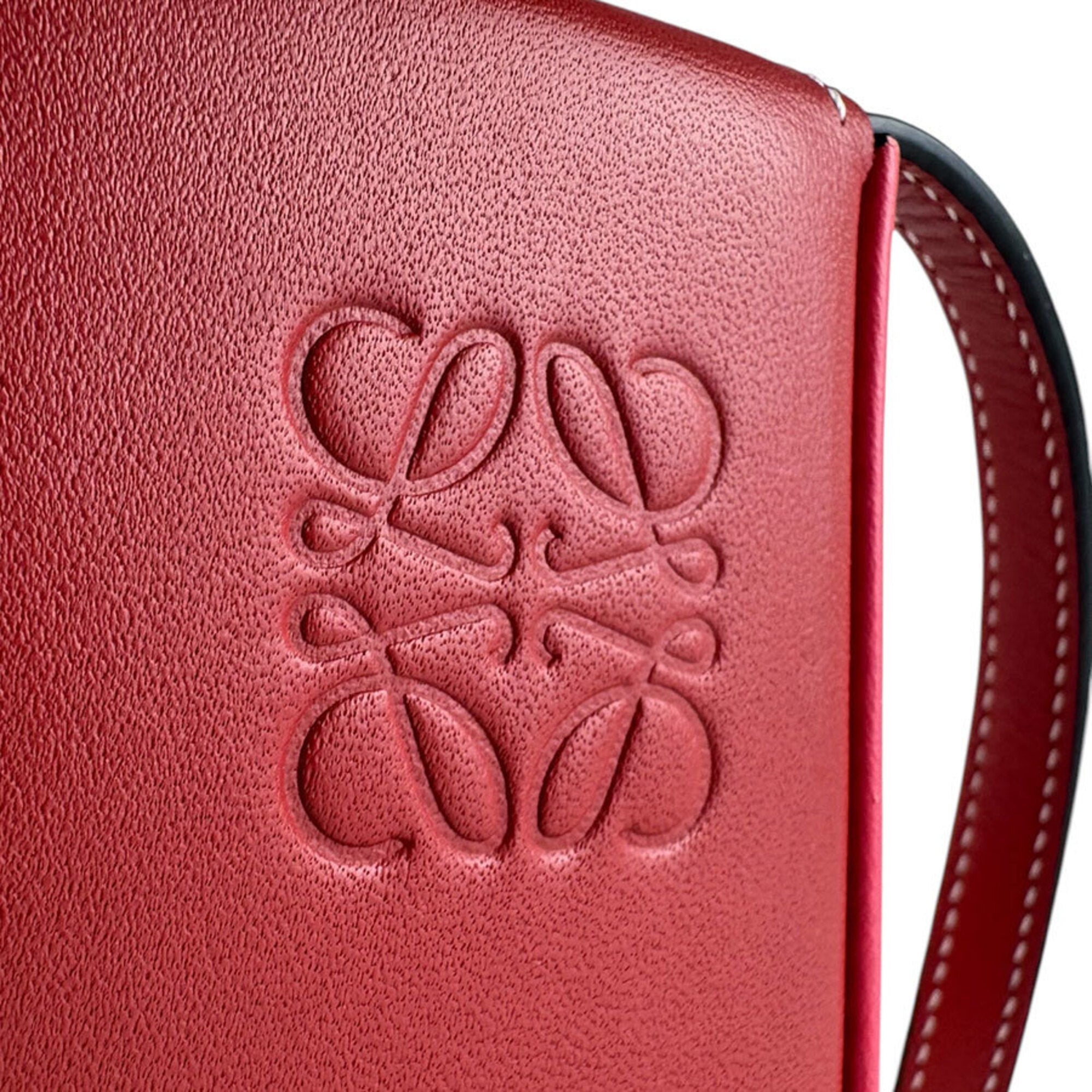 Loewe Red Color Leather Fanny Pack Shoulder Bag (Pre-Owned)