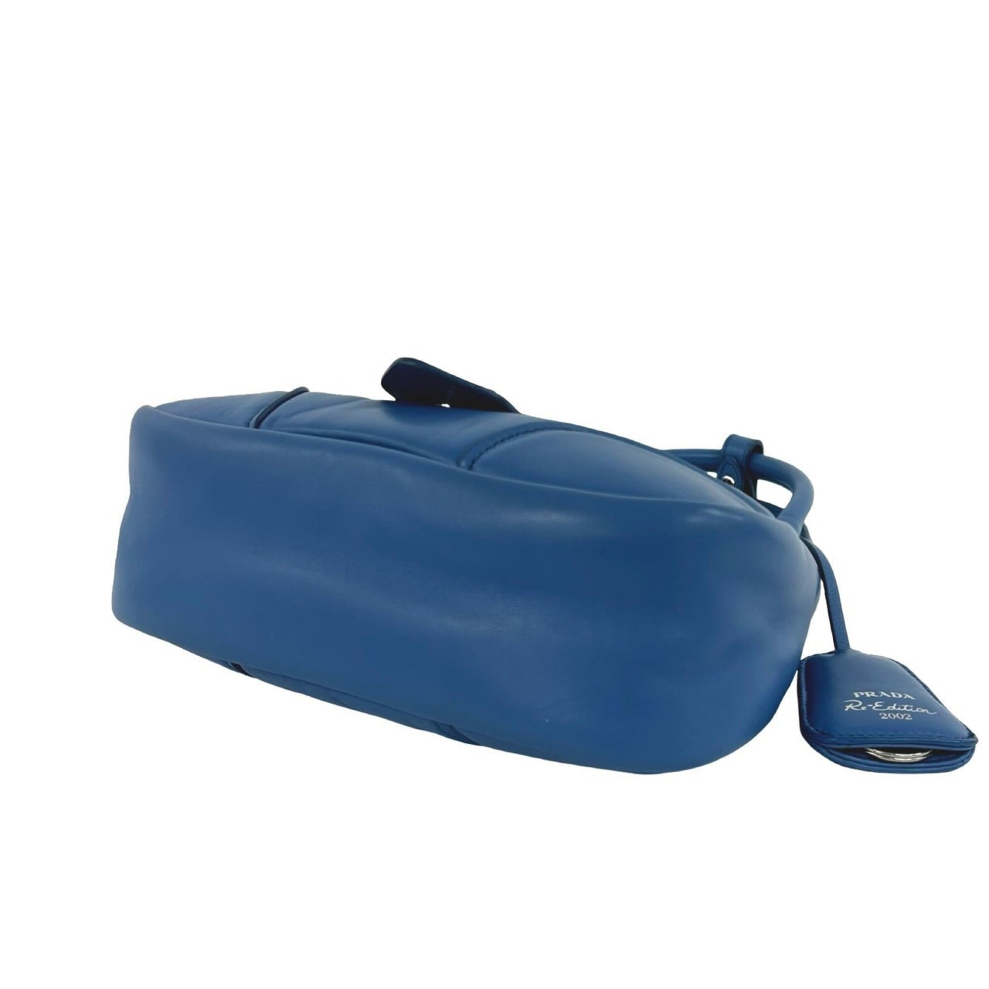 Prada Blue Leather Handbag Pochette Shoulder Bag (Pre-Owned)