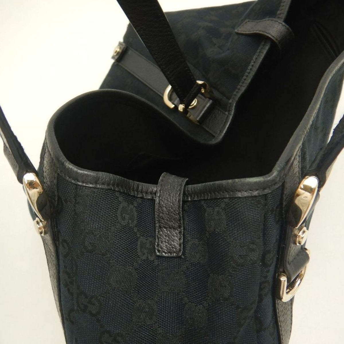 Gucci Black Gg Canvas Tote Bag (Pre-Owned)