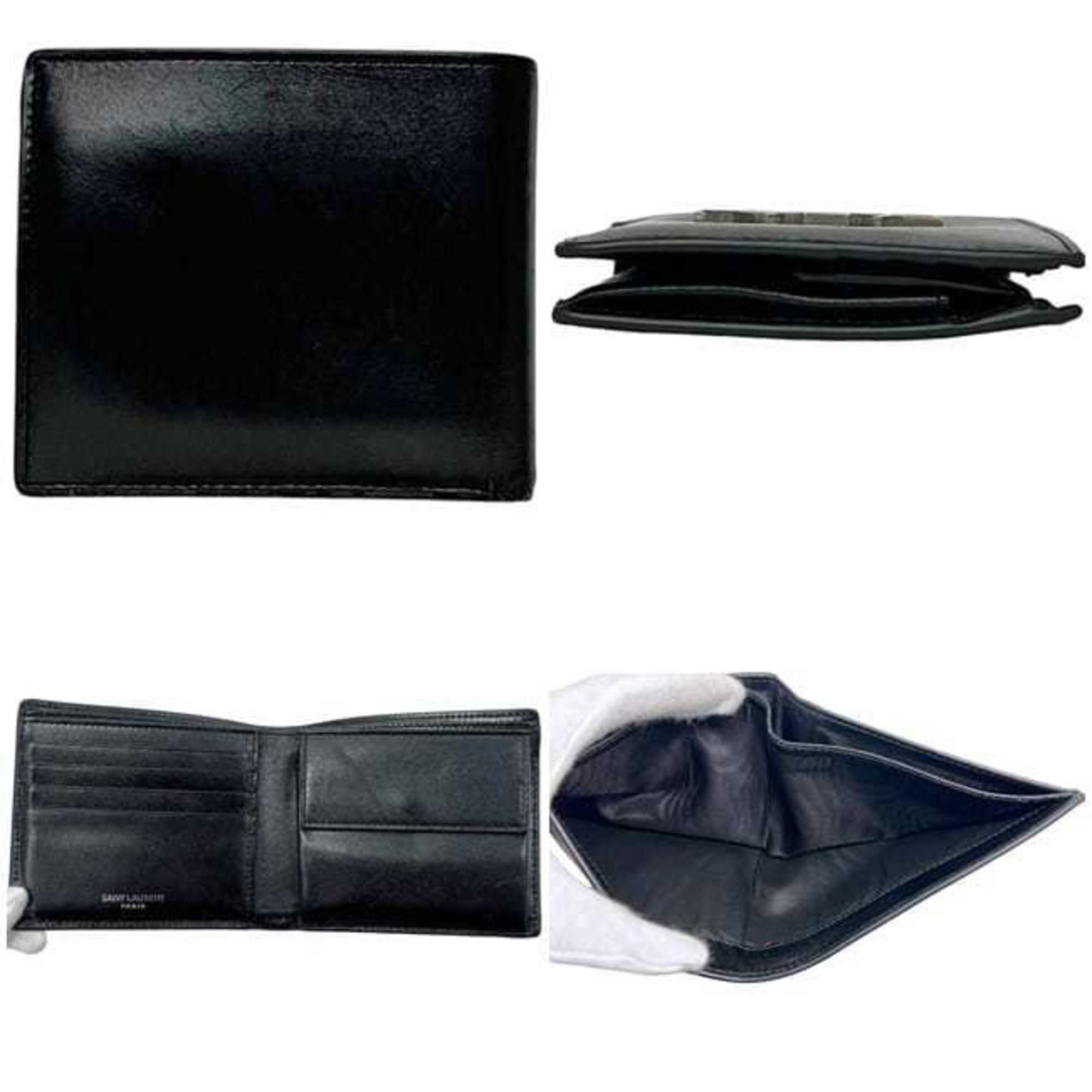 Saint Laurent Black Leather Wallet (Bi-Fold) (Pre-Owned)