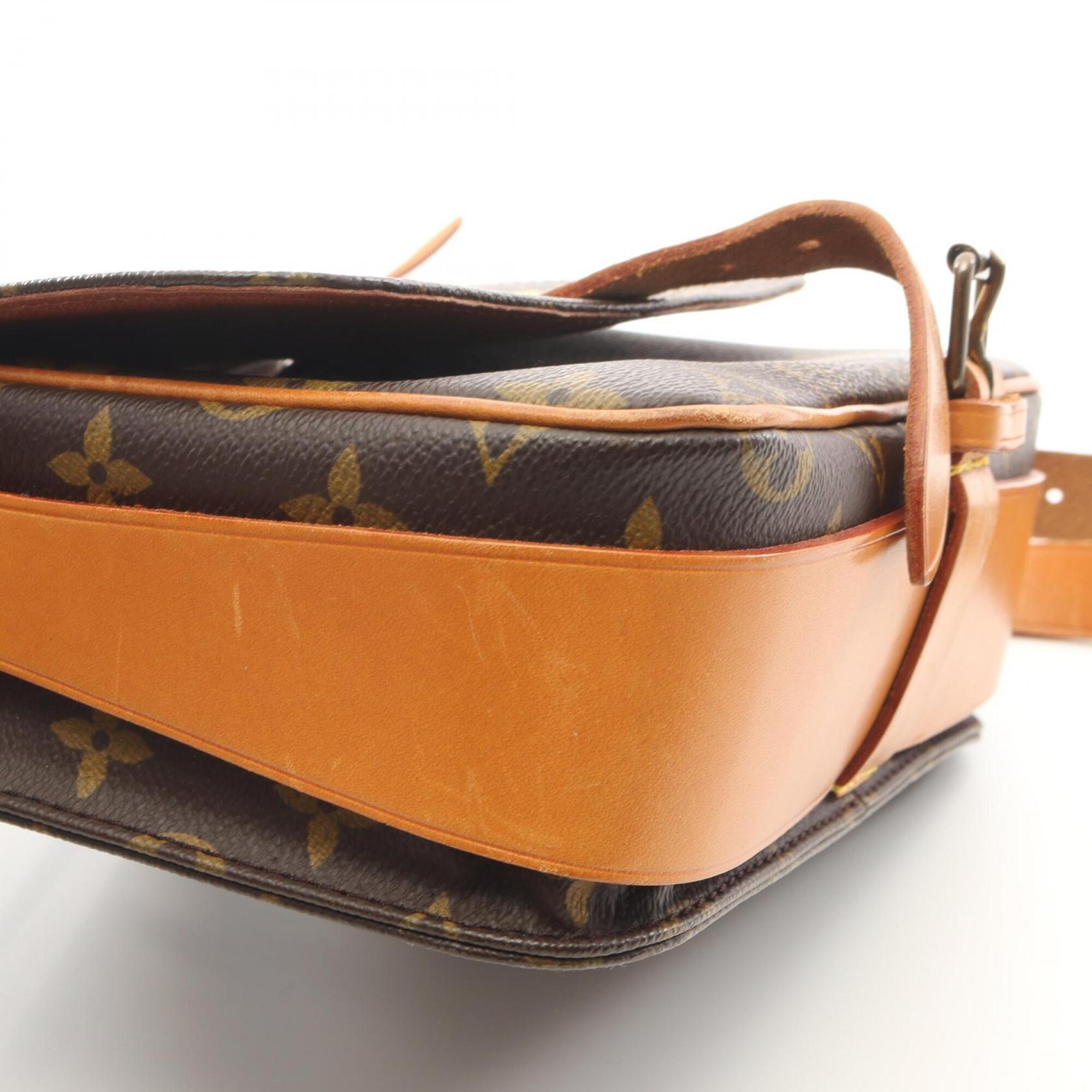 Louis Vuitton Brown Coated Canvas Monogram Leather Handbag Shoulder Bag (Pre-Owned)