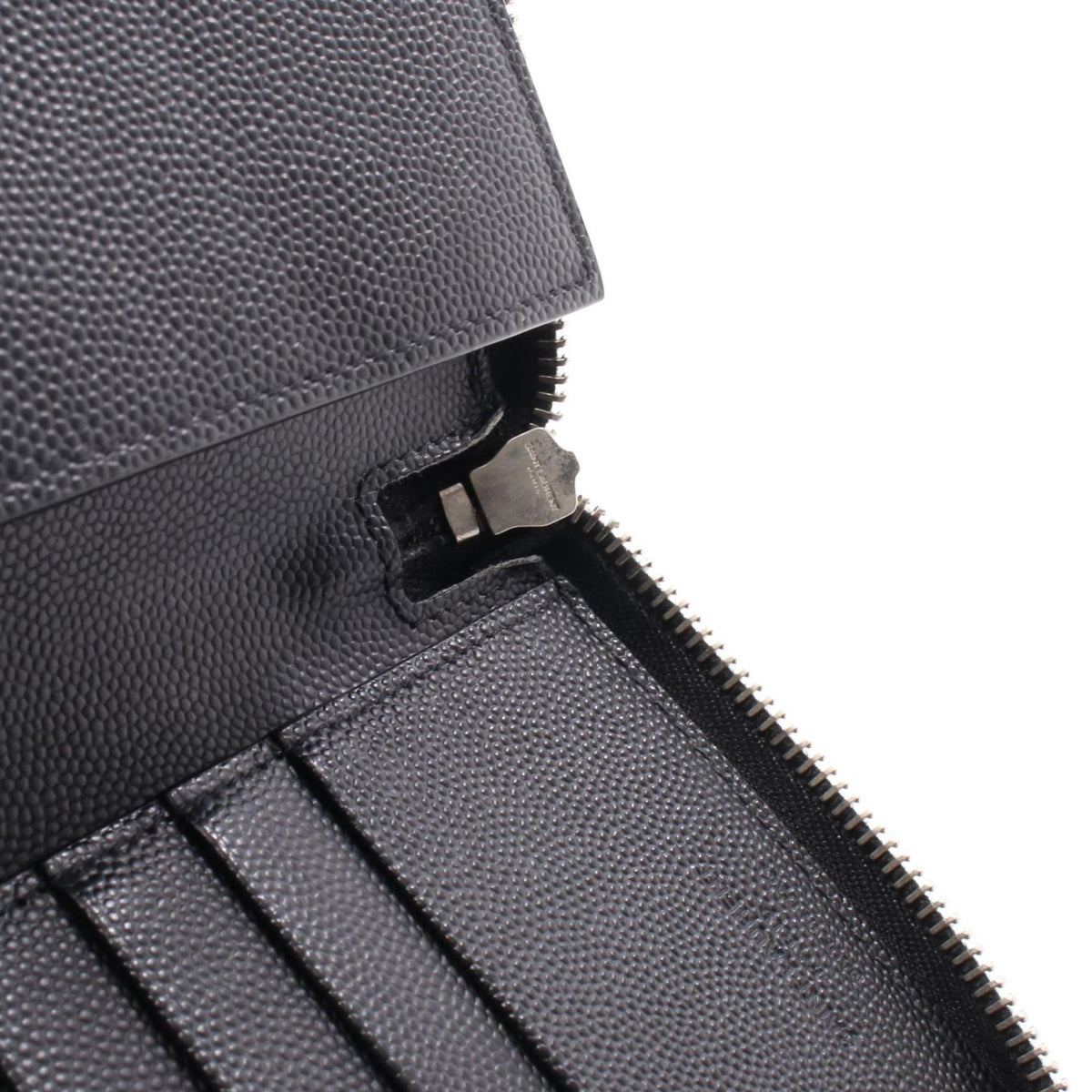 Yves Saint Laurent Black Leather Long Wallet (Bi-Fold) (Pre-Owned)
