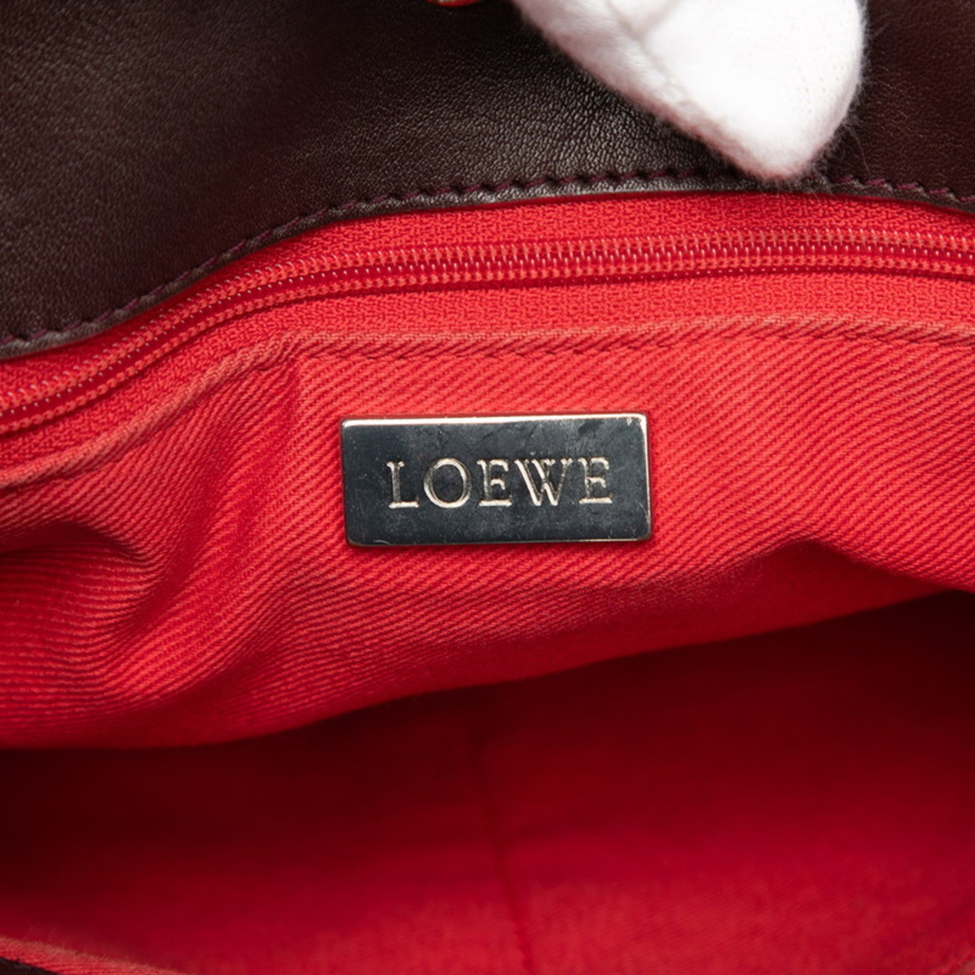 Loewe Bordeaux Leather Handbag (Pre-Owned)