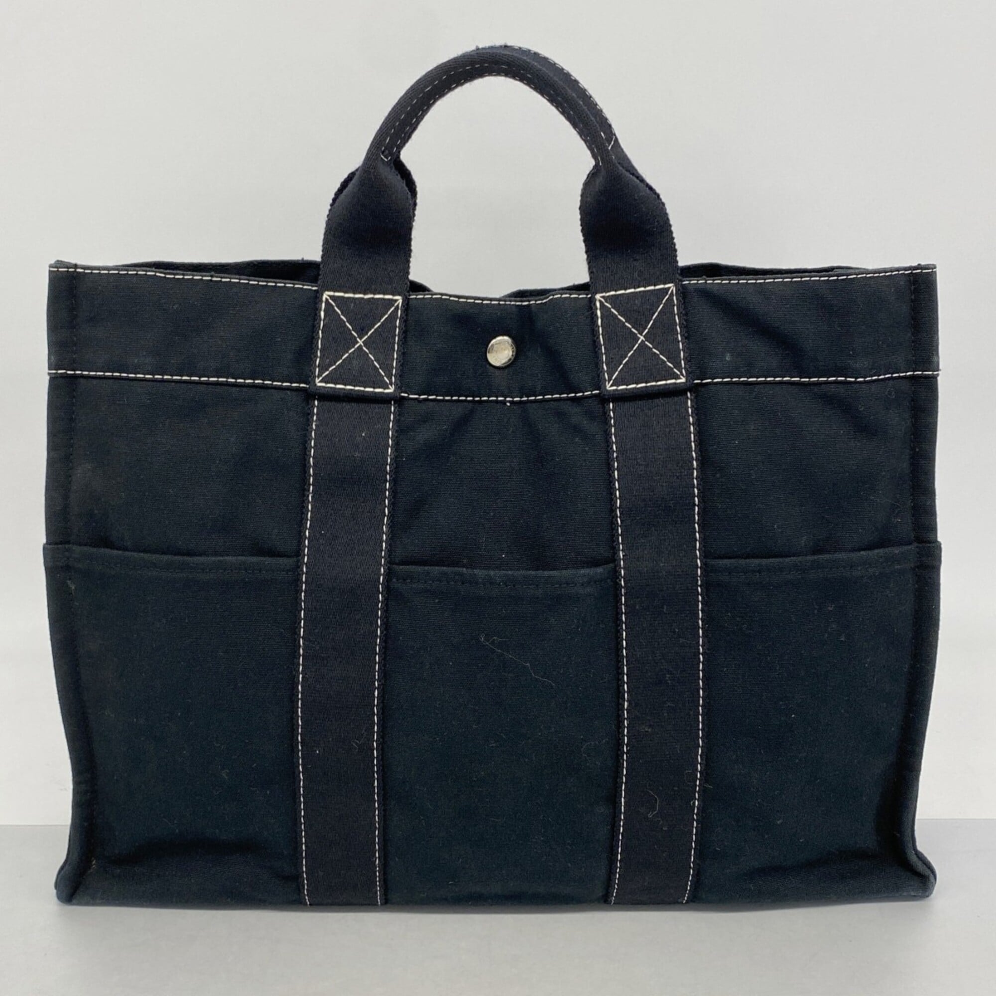 Hermes Black Canvas Tote Bag (Pre-Owned)
