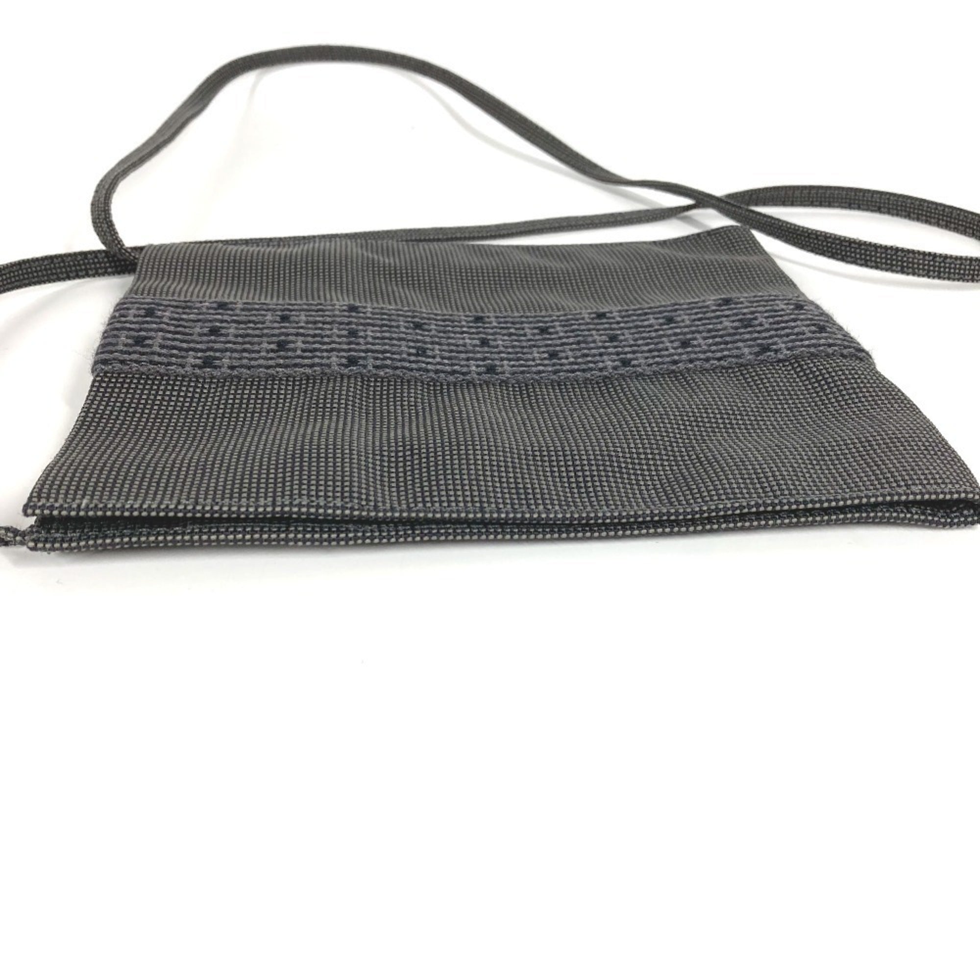 Hermes Gray Polyester Pochette Pouch Shoulder Bag (Pre-Owned)