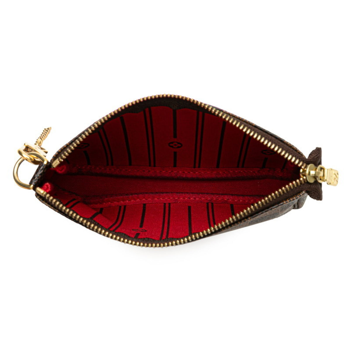 Louis Vuitton Damier Brown Red Color Pvc Leather Handbag Pochette (Pre-Owned)