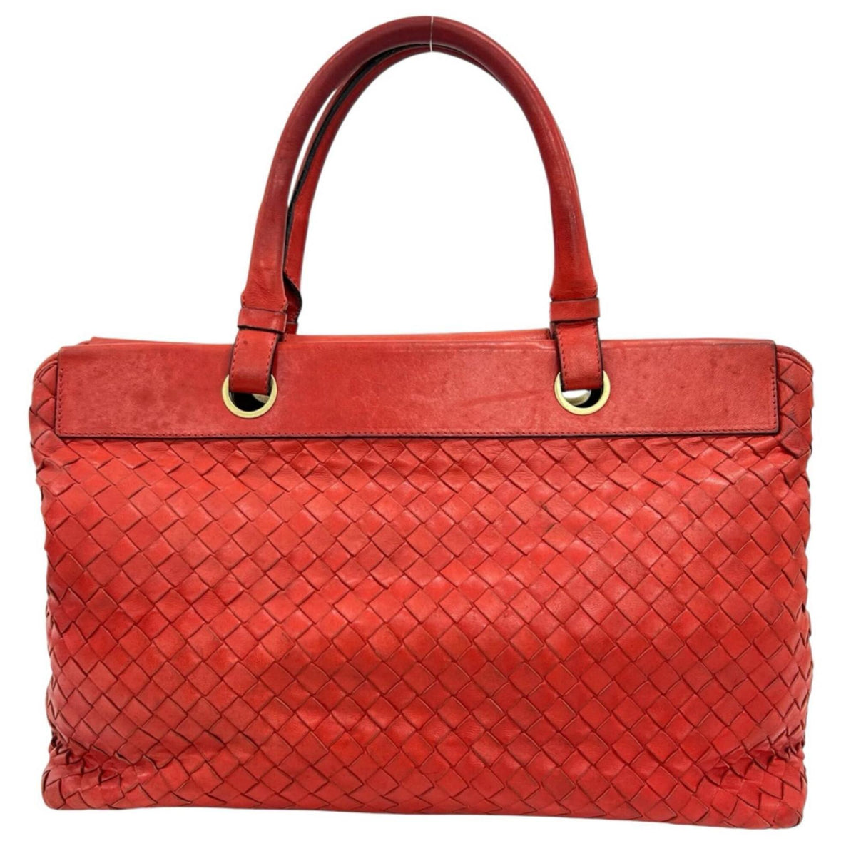 Bottega Veneta Red Color Leather Handbag (Pre-Owned)