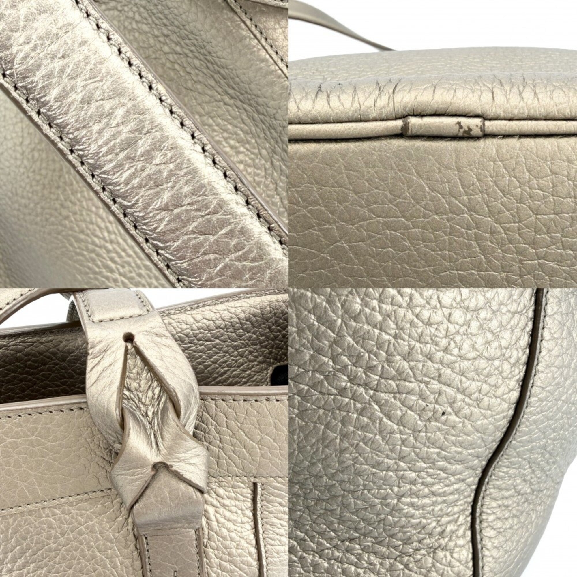 Loewe Gold Leather Handbag Tote Bag (Pre-Owned)