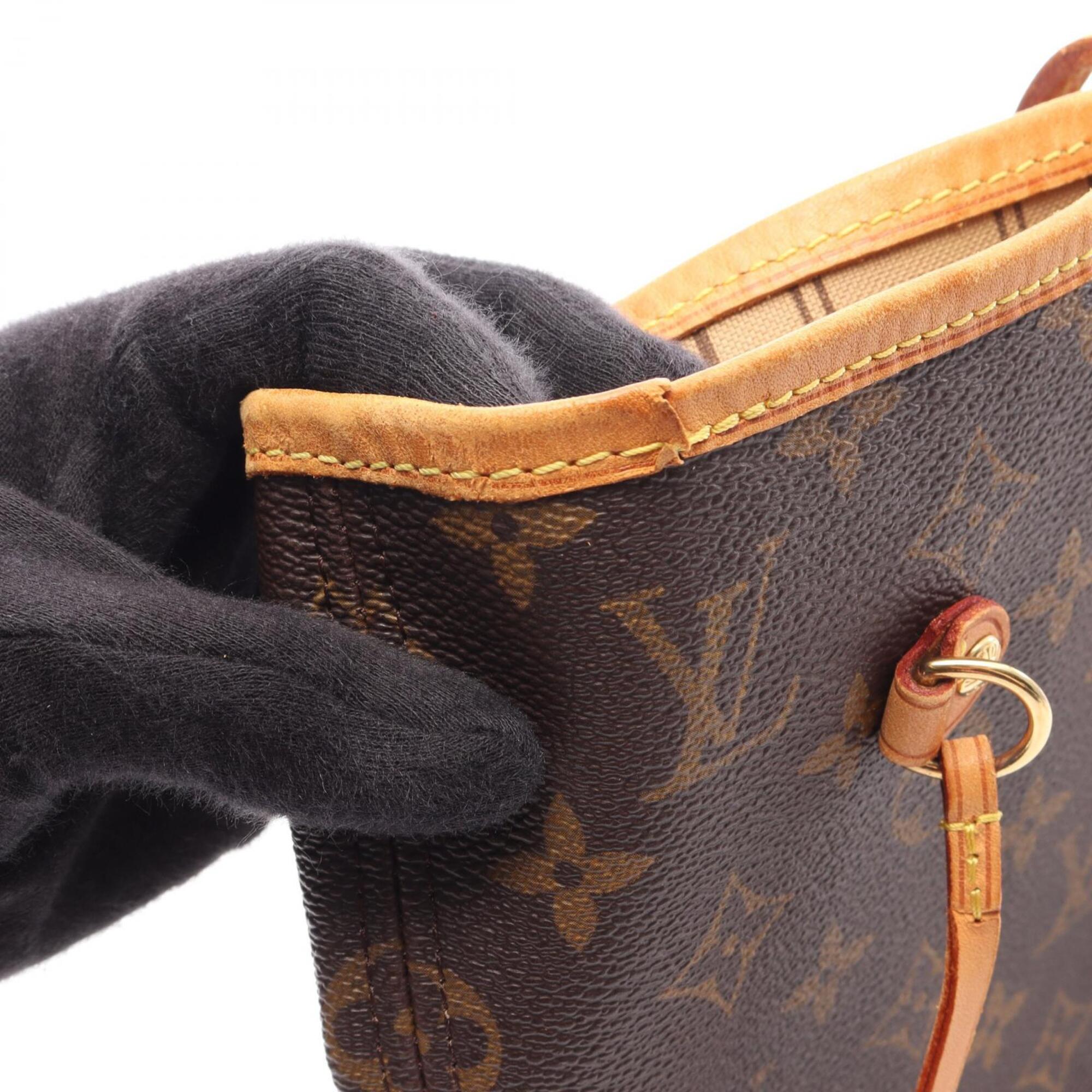 Louis Vuitton Brown Coated Canvas Leather Handbag Tote Bag (Pre-Owned)