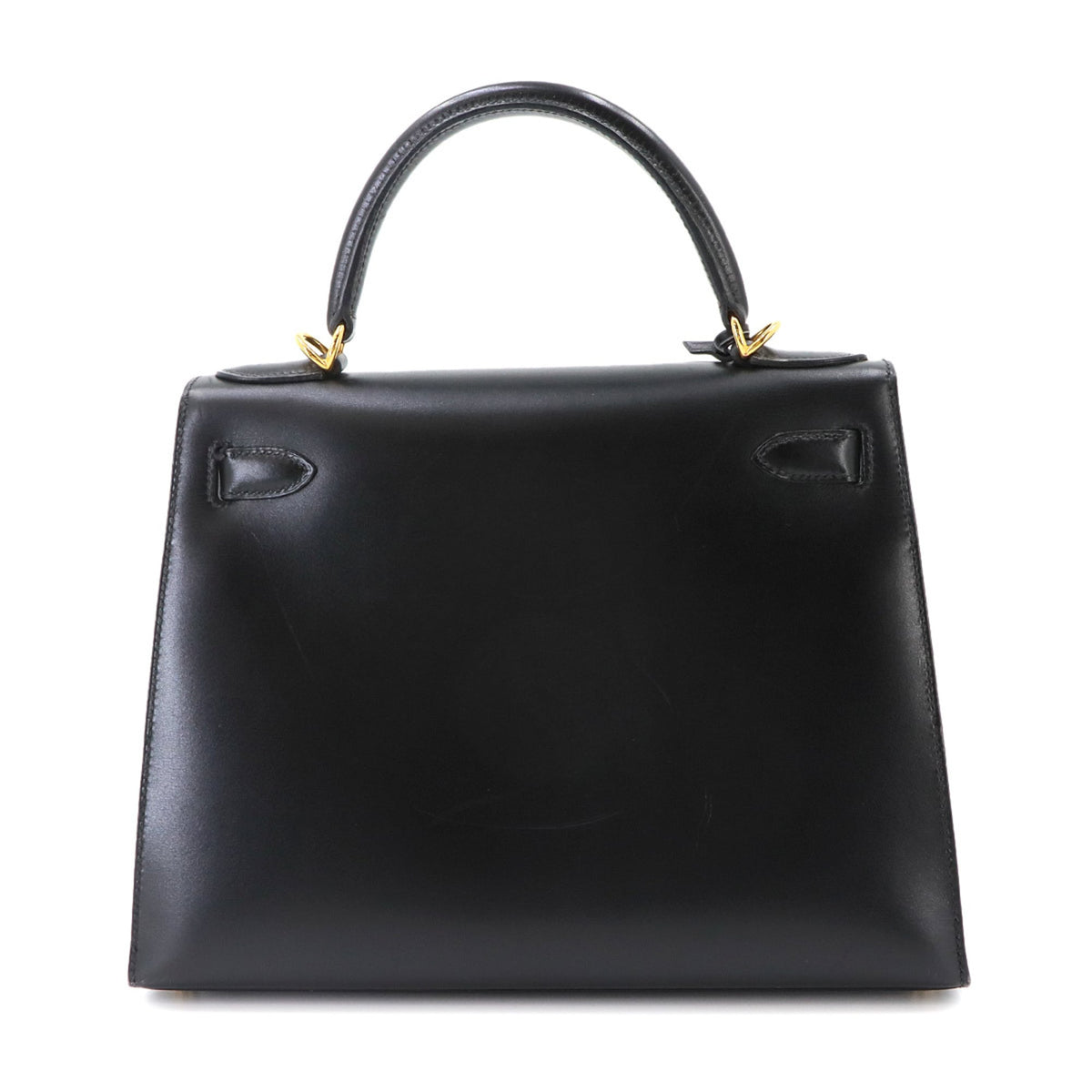 Hermes Kelly Black Box Calf Leather Handbag (Pre-Owned)