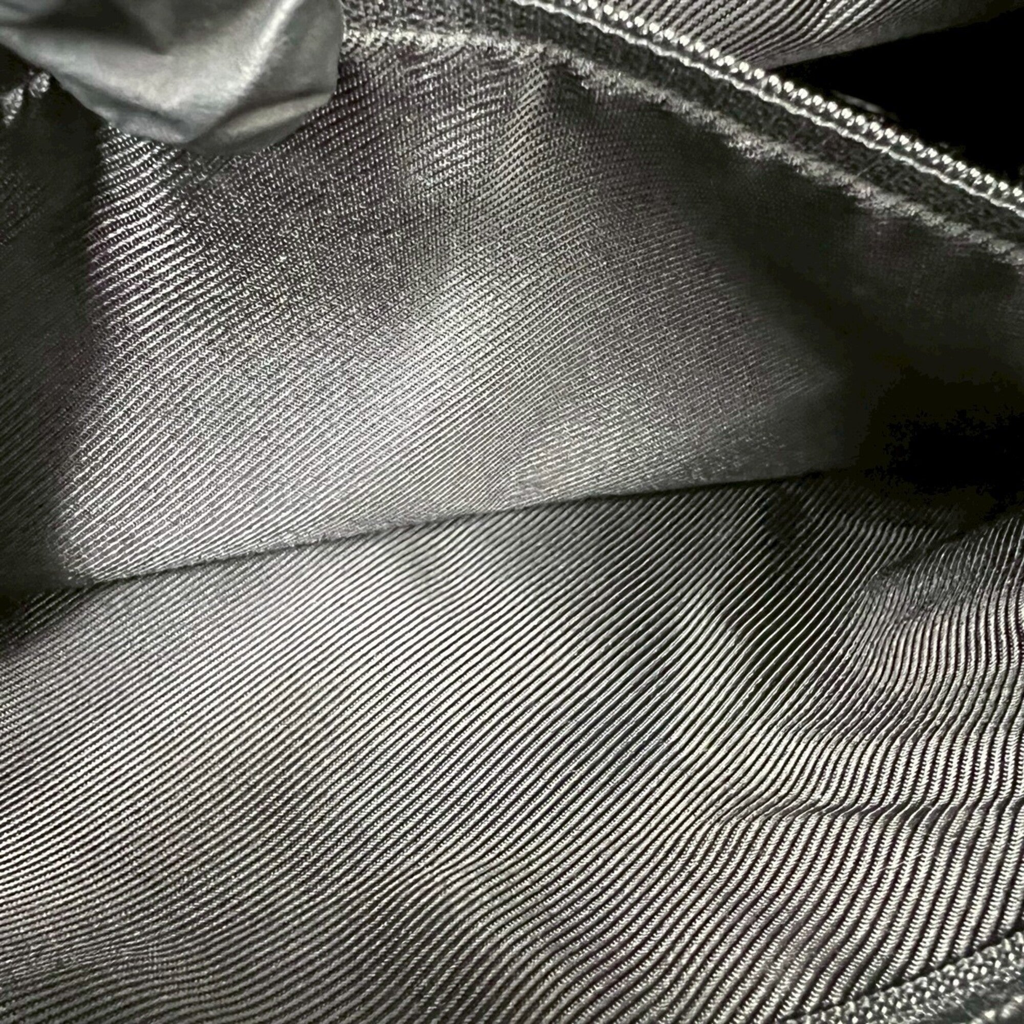 Gucci Black Canvas Leather Handbag Shoulder Bag Tote Bag (Pre-Owned)