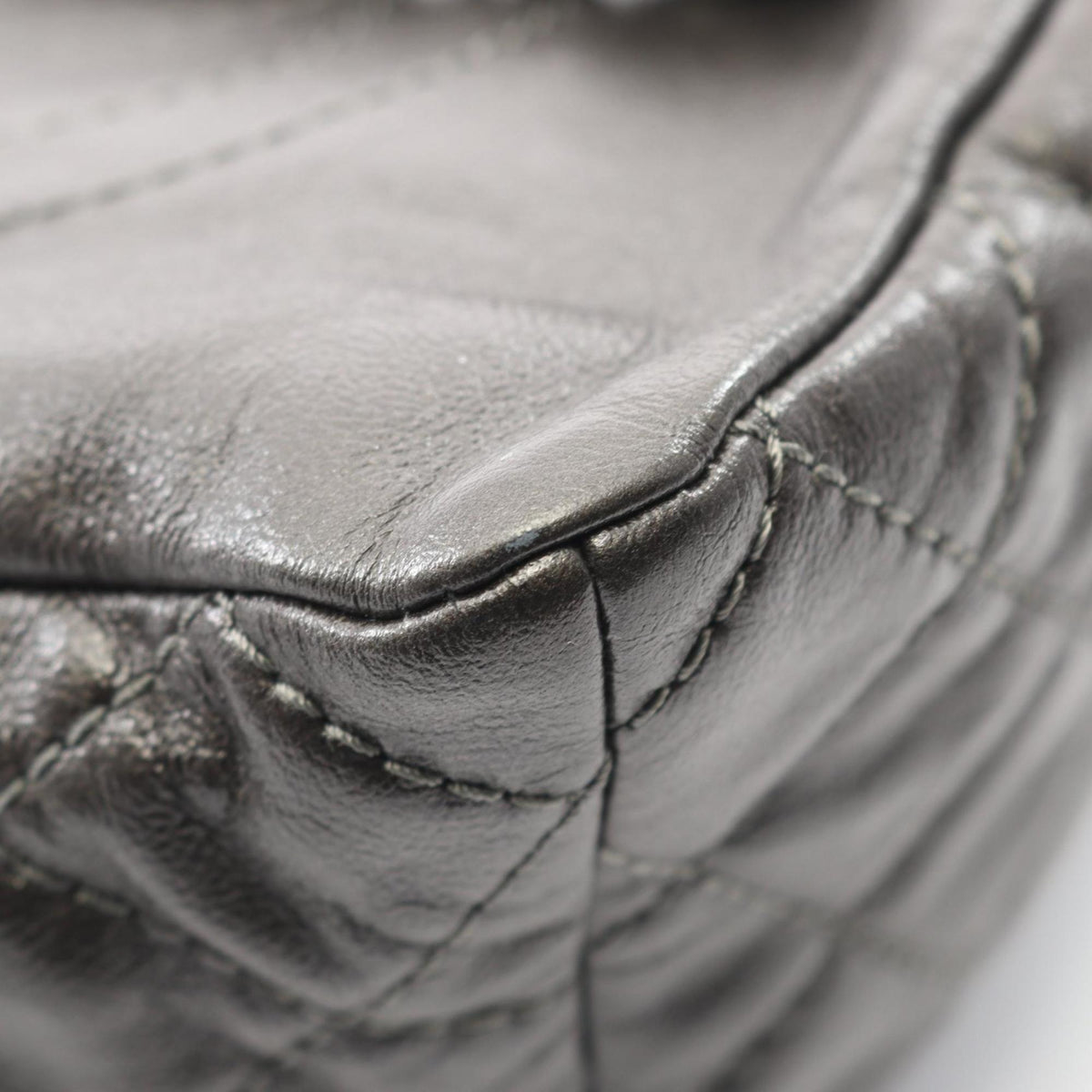 Chanel Gray Leather Backpack (Pre-Owned)
