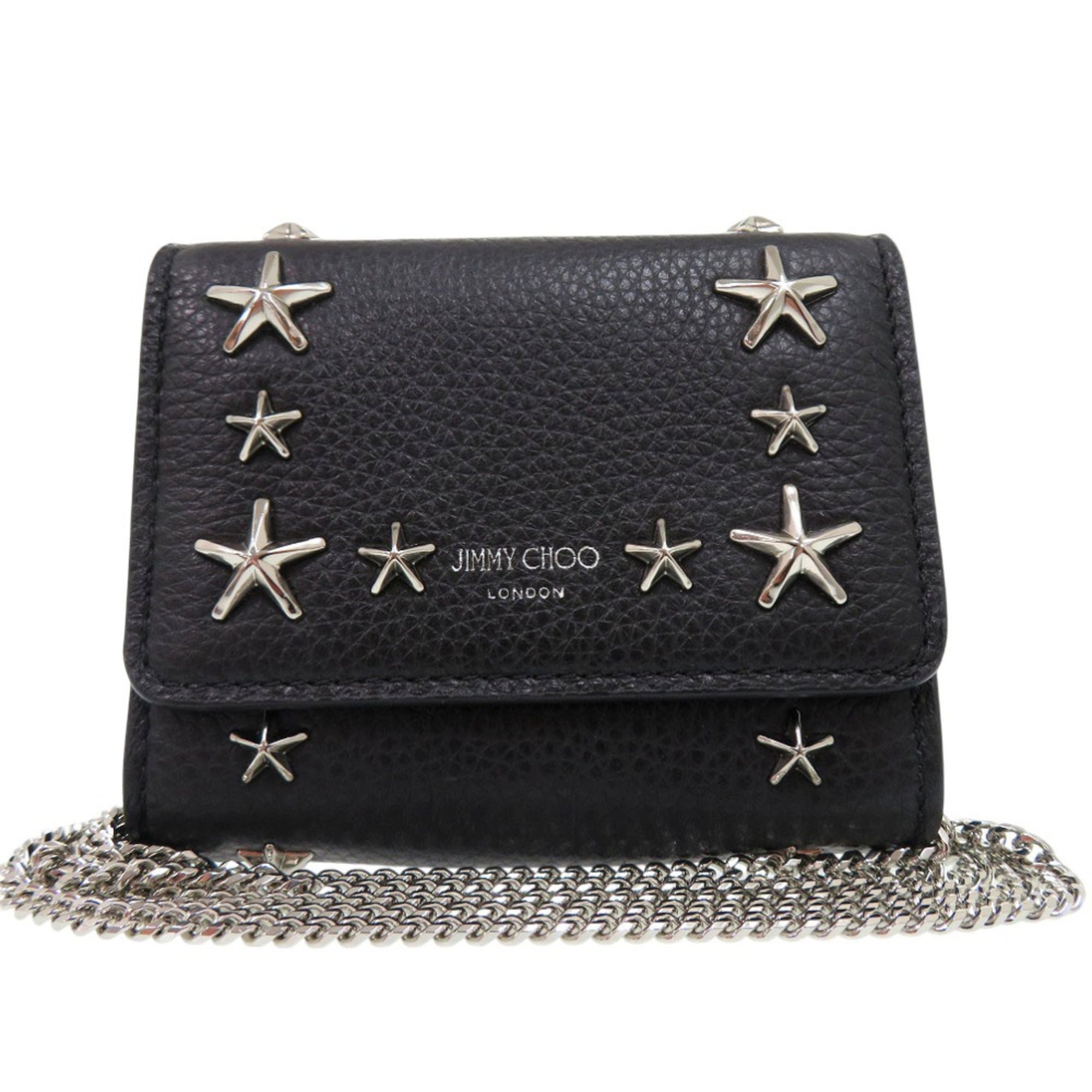 Jimmy Choo Black Leather Clutch Bag (Pre-Owned)
